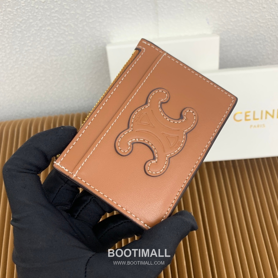 Celine Triomphe Glossy Calfskin Zipped Card Holder 셀린느 트리옹프 글로시 카프스킨 지퍼 카드홀더 10588 11cm 3