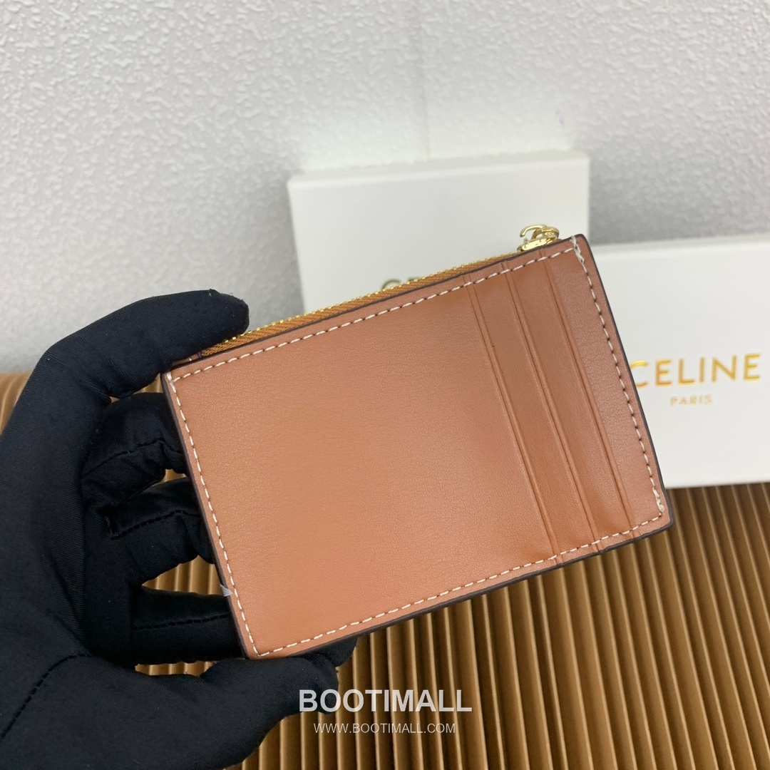 Celine Triomphe Glossy Calfskin Zipped Card Holder 셀린느 트리옹프 글로시 카프스킨 지퍼 카드홀더 10588 11cm 4