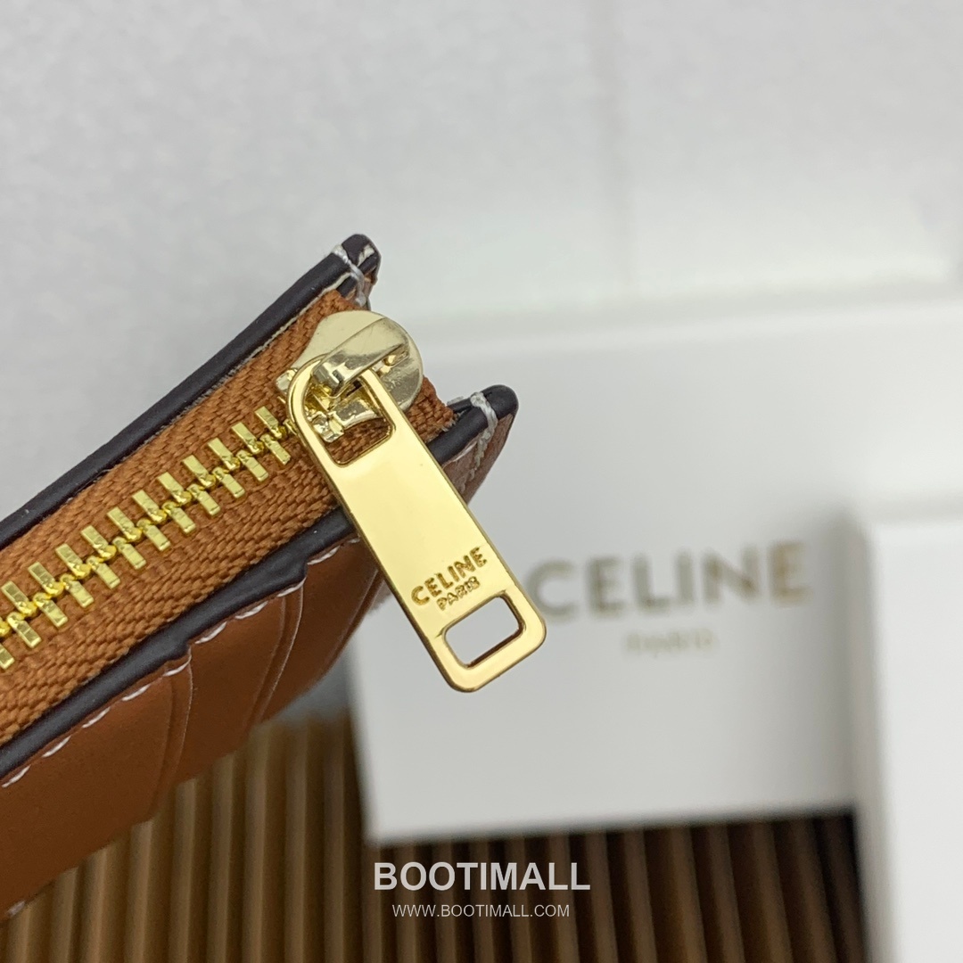 Celine Triomphe Glossy Calfskin Zipped Card Holder 셀린느 트리옹프 글로시 카프스킨 지퍼 카드홀더 10588 11cm 6