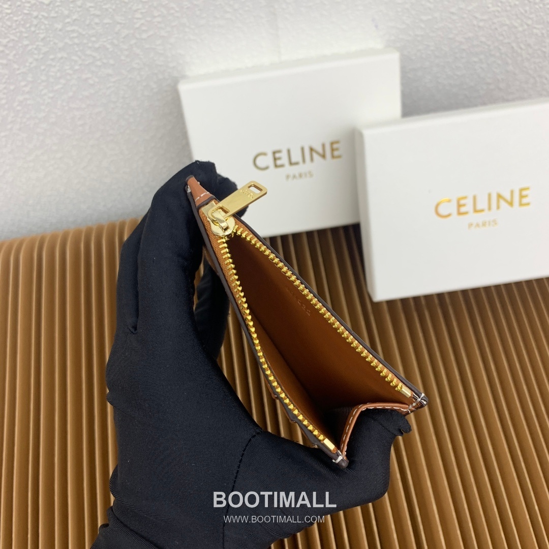 Celine Triomphe Glossy Calfskin Zipped Card Holder 셀린느 트리옹프 글로시 카프스킨 지퍼 카드홀더 10588 11cm 9
