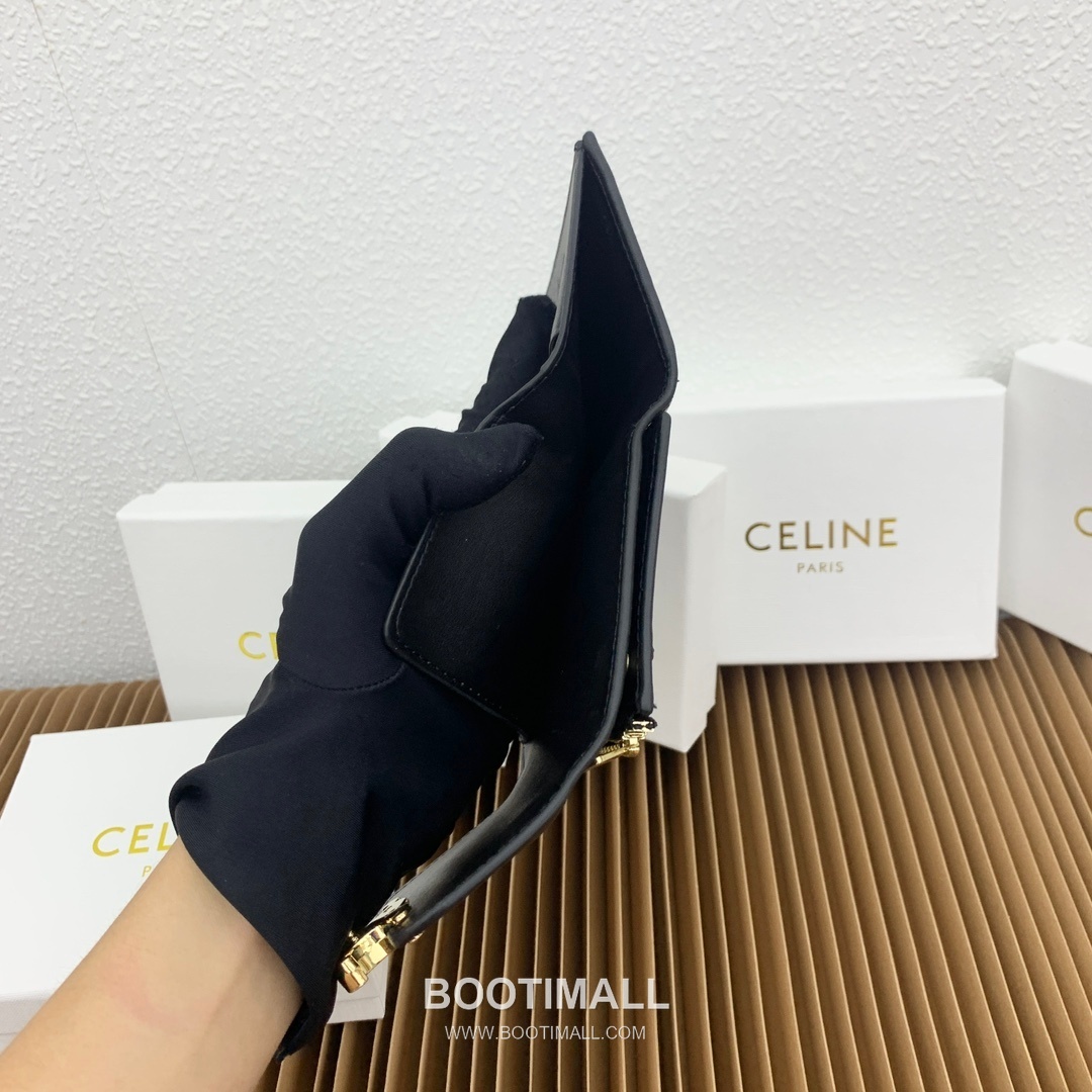Celine Triomphe Glossy Calfskin Small Wallet with Coin Pouch 셀린느 트리옹프 글로시 카프스킨 스몰 지갑 16332 9.5cm 8