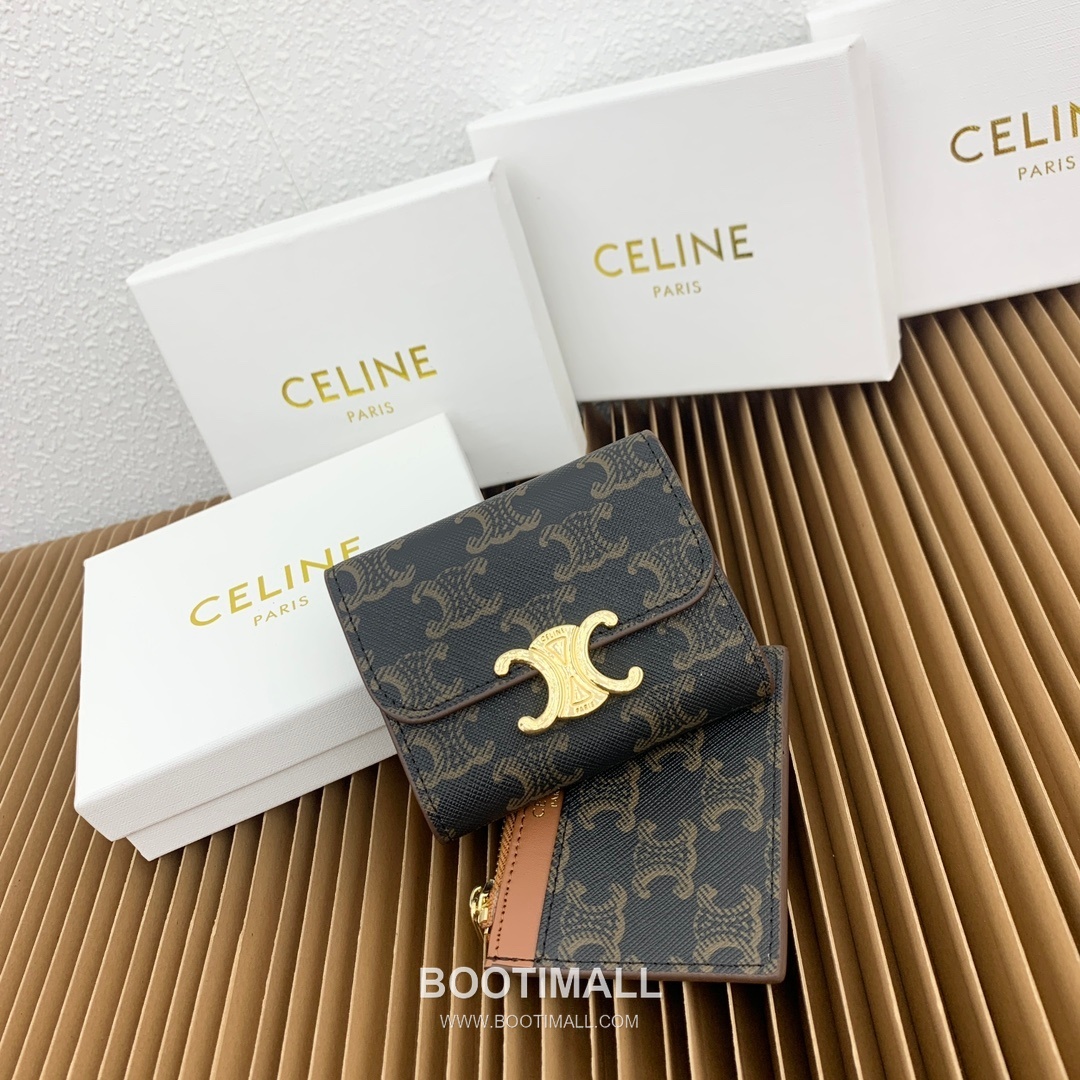Celine Triomphe Canvas Small Wallet with Coin Pouch 셀린느 트리옹프 캔버스 스몰 지갑 16331 9.5cm 1
