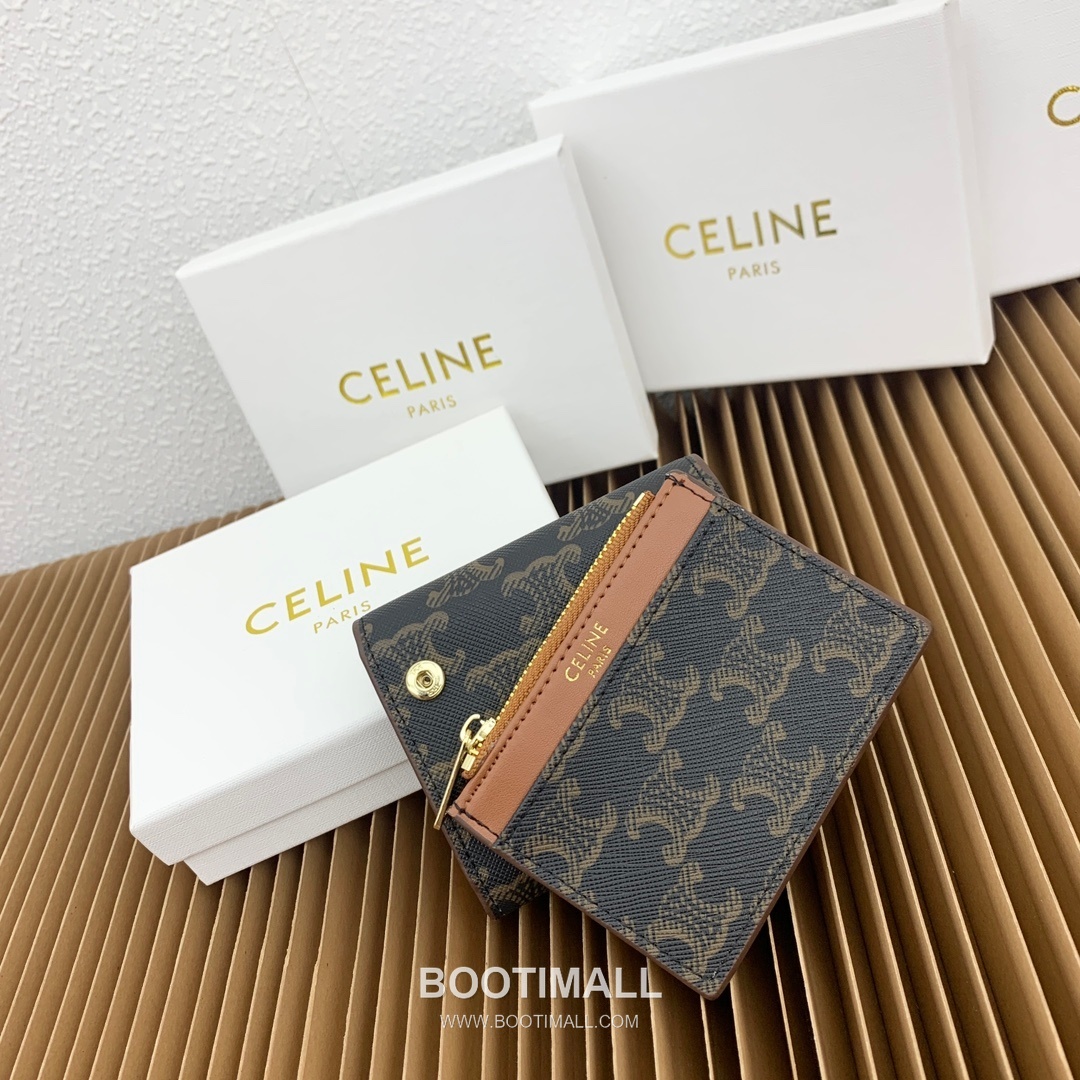 Celine Triomphe Canvas Small Wallet with Coin Pouch 셀린느 트리옹프 캔버스 스몰 지갑 16331 9.5cm 2