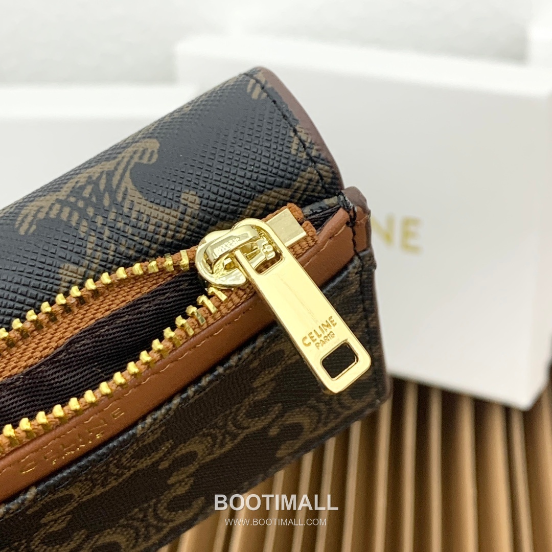 Celine Triomphe Canvas Small Wallet with Coin Pouch 셀린느 트리옹프 캔버스 스몰 지갑 16331 9.5cm 6