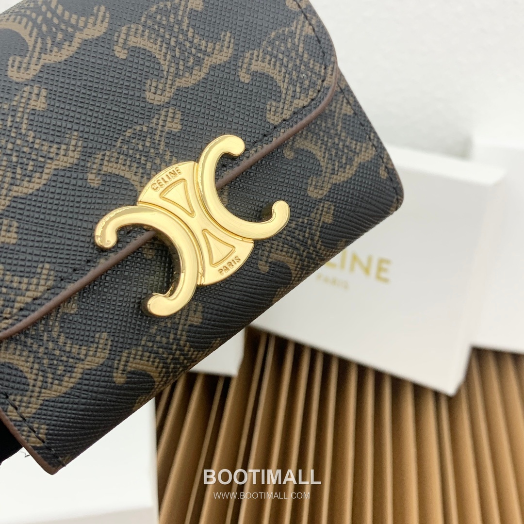 Celine Triomphe Canvas Small Wallet with Coin Pouch 셀린느 트리옹프 캔버스 스몰 지갑 16331 9.5cm 7