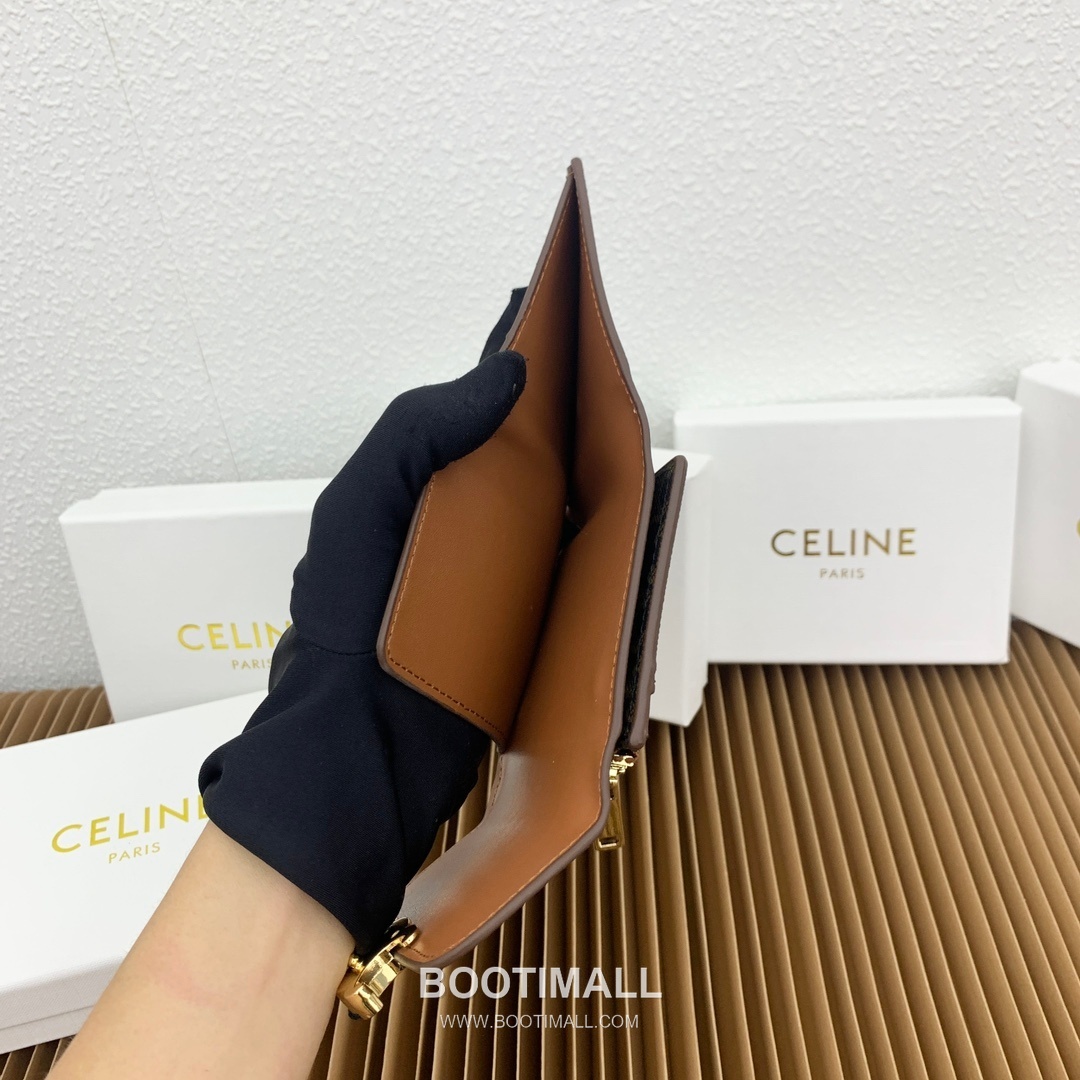 Celine Triomphe Canvas Small Wallet with Coin Pouch 셀린느 트리옹프 캔버스 스몰 지갑 16331 9.5cm 8