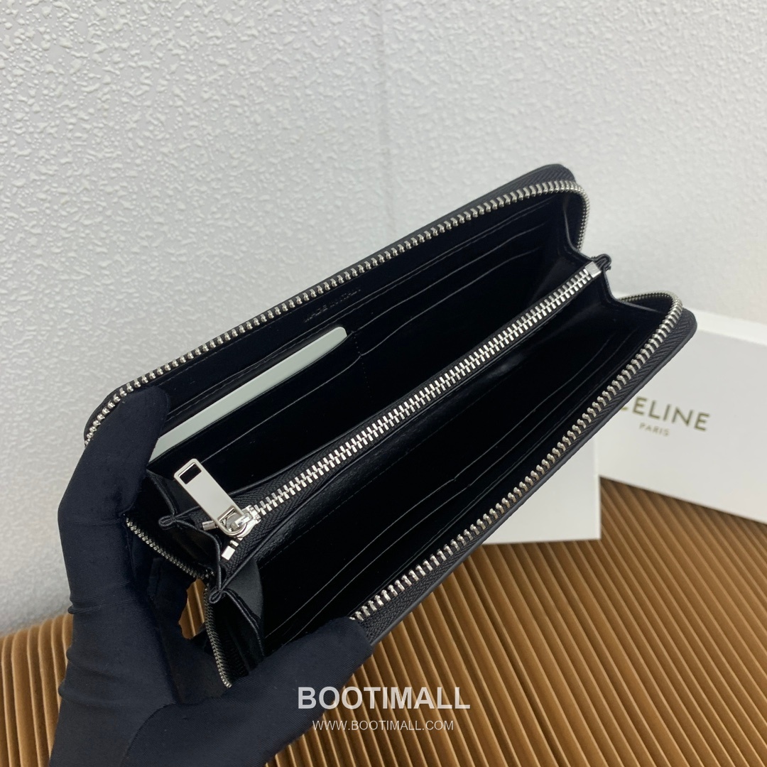 Celine Grained Calfskin Large Zipped Wallet 셀린느 그레인드 카프스킨 라지 지퍼 지갑 10552 19cm 7