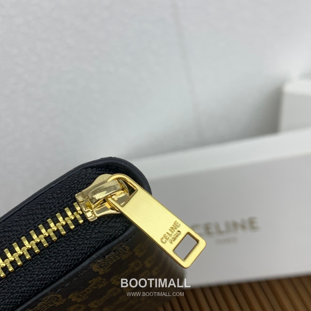 Celine Triomphe Canvas C Charm Large Zipped Wallet 셀린느 트리옹프 캔버스 C 참 라지 지퍼 지갑 10552 19cm 7
