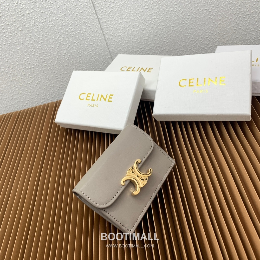 Celine Triomphe Coated Canvas Lambskin Trim Card Holder 셀린느 트리옹프 코팅 캔버스 램스킨 트림 카드홀더 10582 10.5cm 2