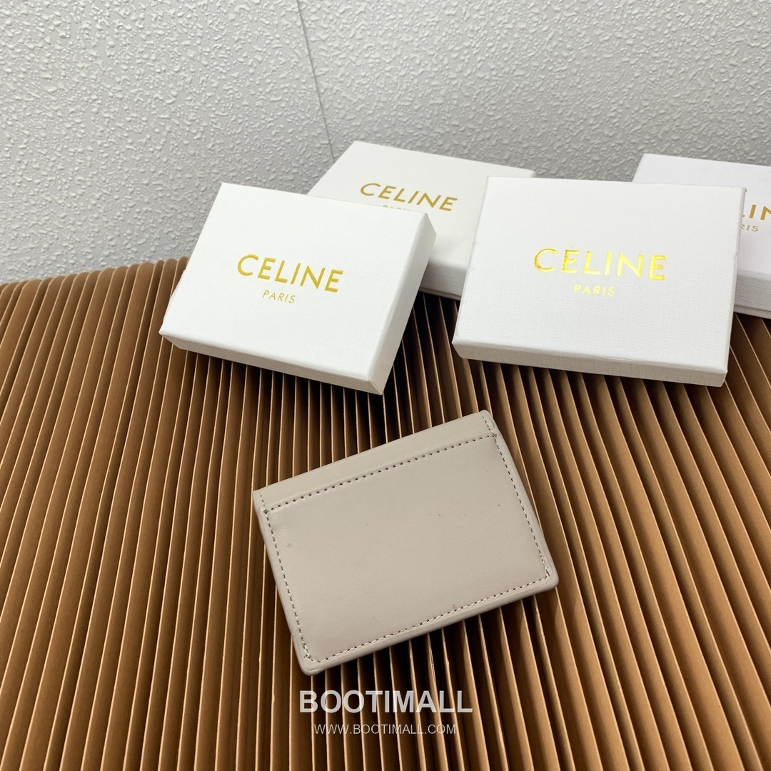 Celine Triomphe Coated Canvas Lambskin Trim Card Holder 셀린느 트리옹프 코팅 캔버스 램스킨 트림 카드홀더 10582 10.5cm 3