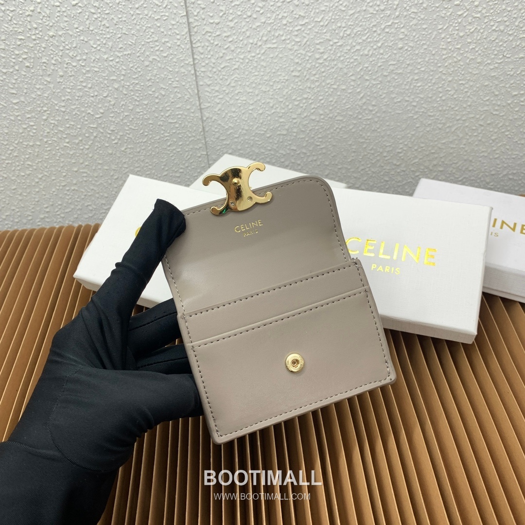 Celine Triomphe Coated Canvas Lambskin Trim Card Holder 셀린느 트리옹프 코팅 캔버스 램스킨 트림 카드홀더 10582 10.5cm 7
