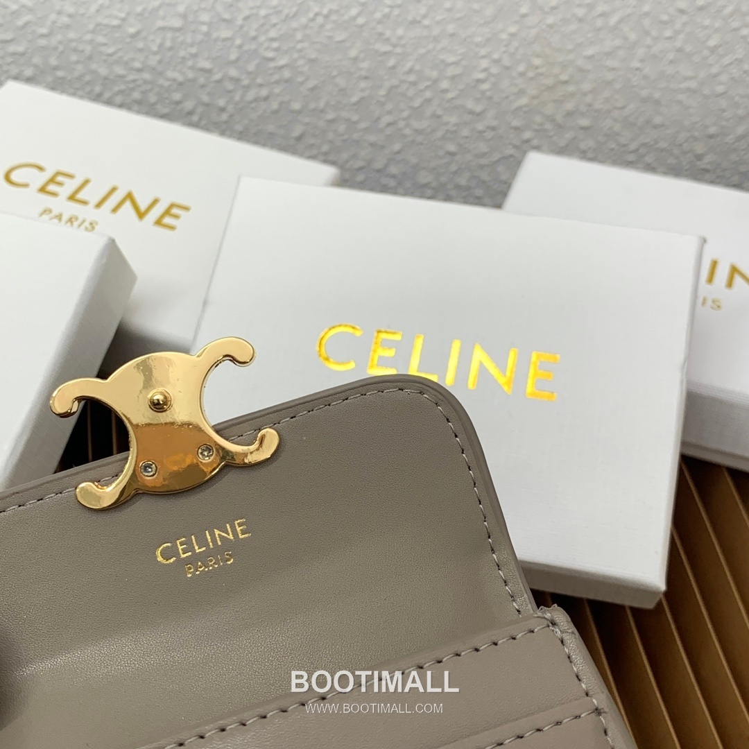Celine Triomphe Coated Canvas Lambskin Trim Card Holder 셀린느 트리옹프 코팅 캔버스 램스킨 트림 카드홀더 10582 10.5cm 8