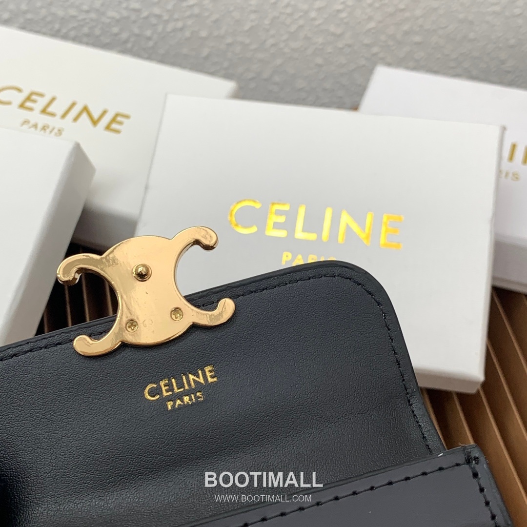 Celine Triomphe Coated Canvas Lambskin Trim Card Holder 셀린느 트리옹프 코팅 캔버스 램스킨 트림 카드홀더 10582 10.5cm 8