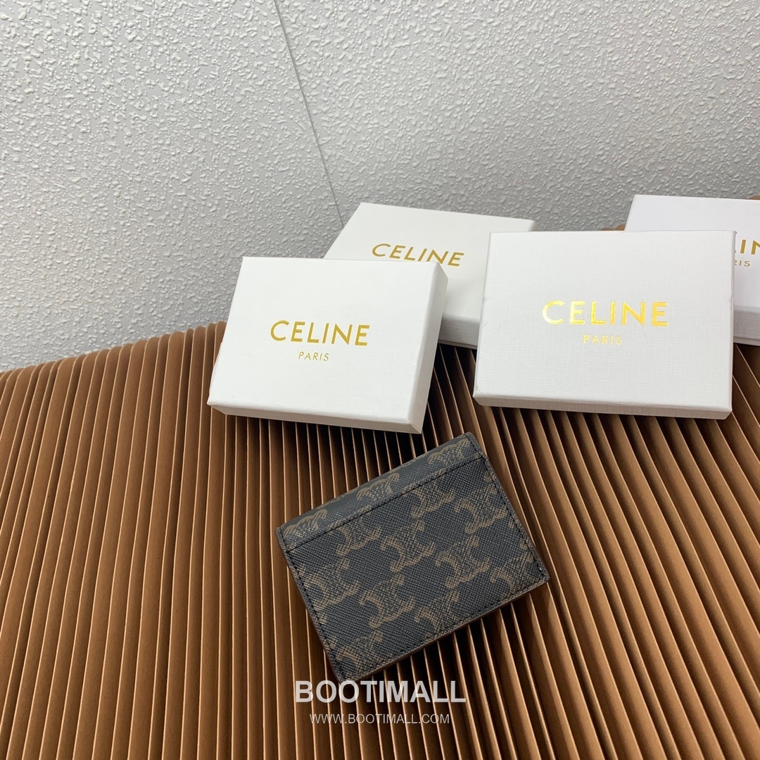 Celine Triomphe Printed Coated Canvas Lambskin Trim Card Holder 셀린느 트리옹프 프린티드 코팅 캔버스 램스킨 트림 카드홀더 10582 10.5cm 3