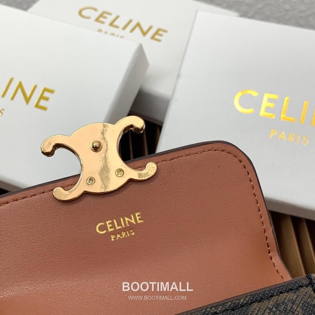 Celine Triomphe Printed Coated Canvas Lambskin Trim Card Holder 셀린느 트리옹프 프린티드 코팅 캔버스 램스킨 트림 카드홀더 10582 10.5cm 8