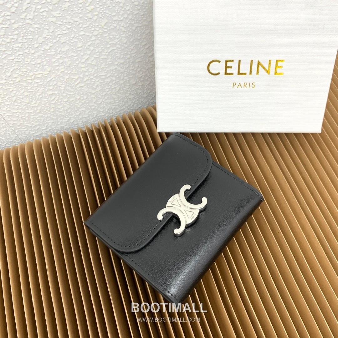 Celine Triomphe Small Flap Wallet in Glossy Lambskin 셀린느 트리옹프 글로시 램스킨 스몰 플랩 지갑 10783 10.5cm 1