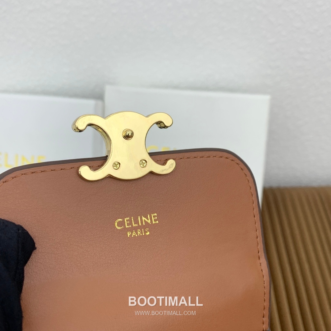 Celine Triomphe Small Wallet in Textile & Calfskin 셀린느 트리옹프 텍스타일 카프스킨 스몰 지갑 66885 10.5cm 8
