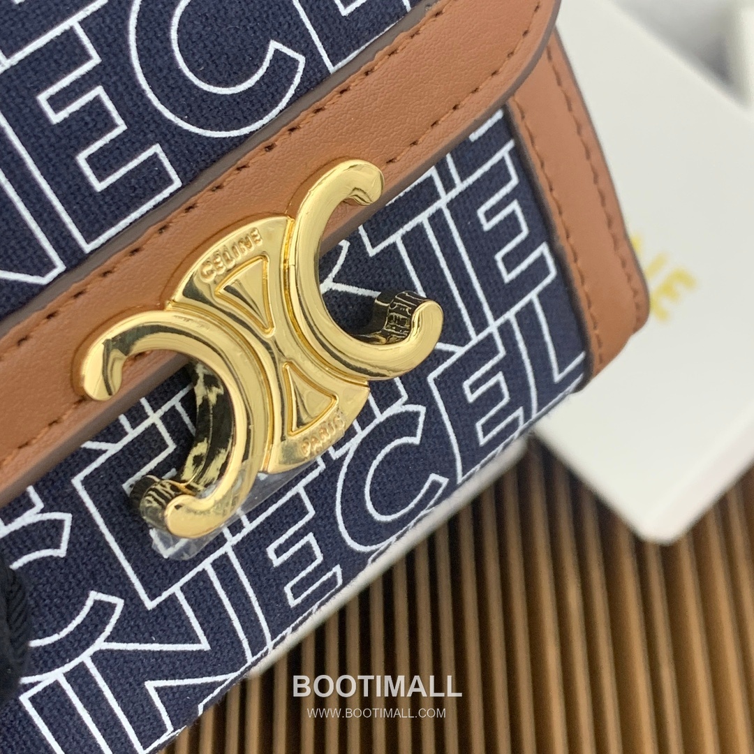 Celine Triomphe Textile Printed Calfskin Trim Small Wallet 셀린느 트리옹프 텍스타일 프린트 카프스킨 트림 스몰 지갑 10782 10.5cm 4