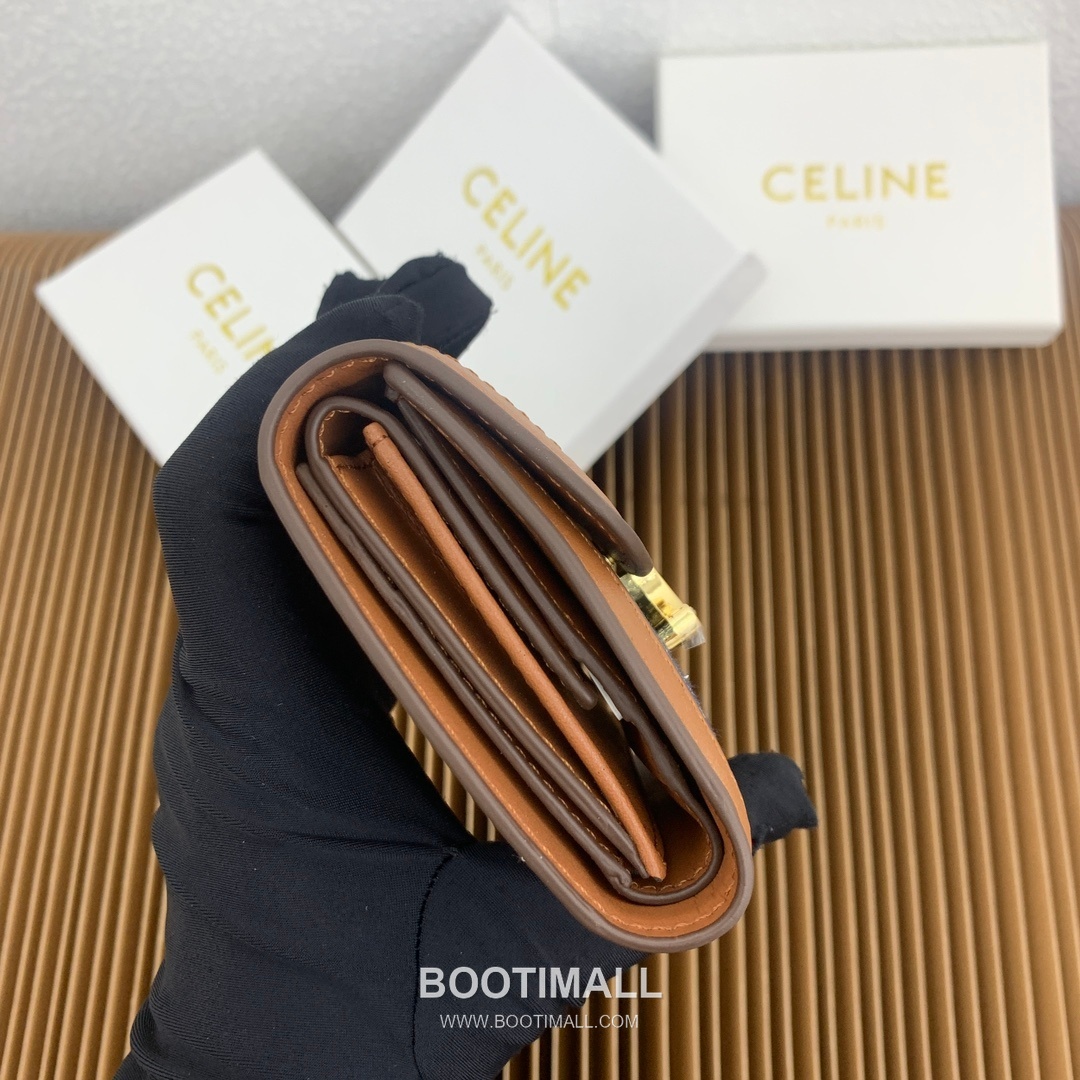 Celine Triomphe Textile Printed Calfskin Trim Small Wallet 셀린느 트리옹프 텍스타일 프린트 카프스킨 트림 스몰 지갑 10782 10.5cm 5