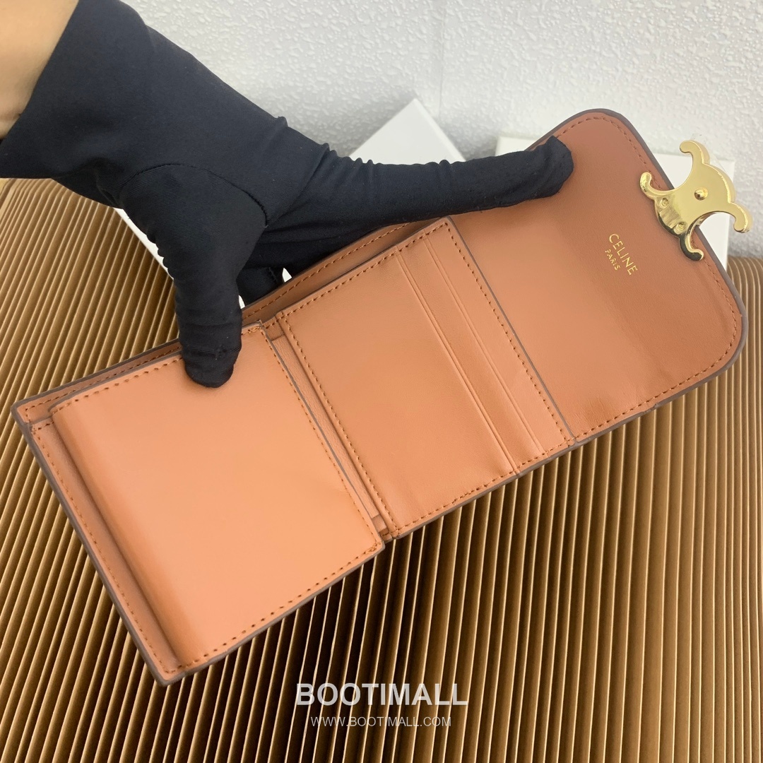 Celine Triomphe Textile Printed Calfskin Trim Small Wallet 셀린느 트리옹프 텍스타일 프린트 카프스킨 트림 스몰 지갑 10782 10.5cm 6