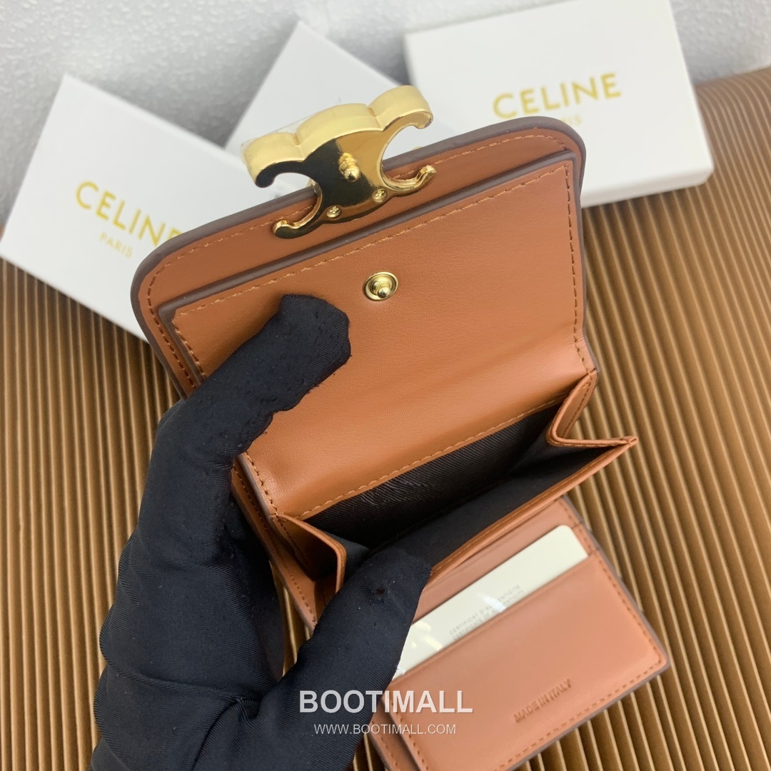 Celine Triomphe Textile Printed Calfskin Trim Small Wallet 셀린느 트리옹프 텍스타일 프린트 카프스킨 트림 스몰 지갑 10782 10.5cm 7