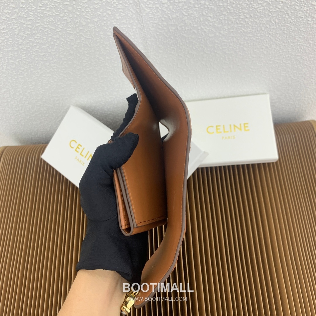Celine Triomphe Textile Printed Calfskin Trim Small Wallet 셀린느 트리옹프 텍스타일 프린트 카프스킨 트림 스몰 지갑 10782 10.5cm 8