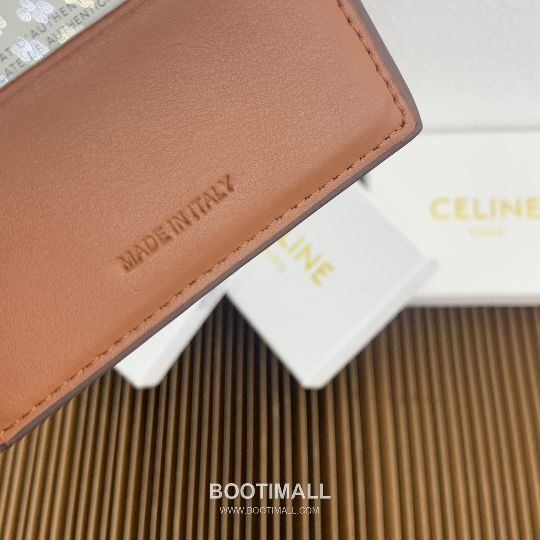 Celine Triomphe Textile Printed Calfskin Trim Small Wallet 셀린느 트리옹프 텍스타일 프린트 카프스킨 트림 스몰 지갑 10782 10.5cm 9