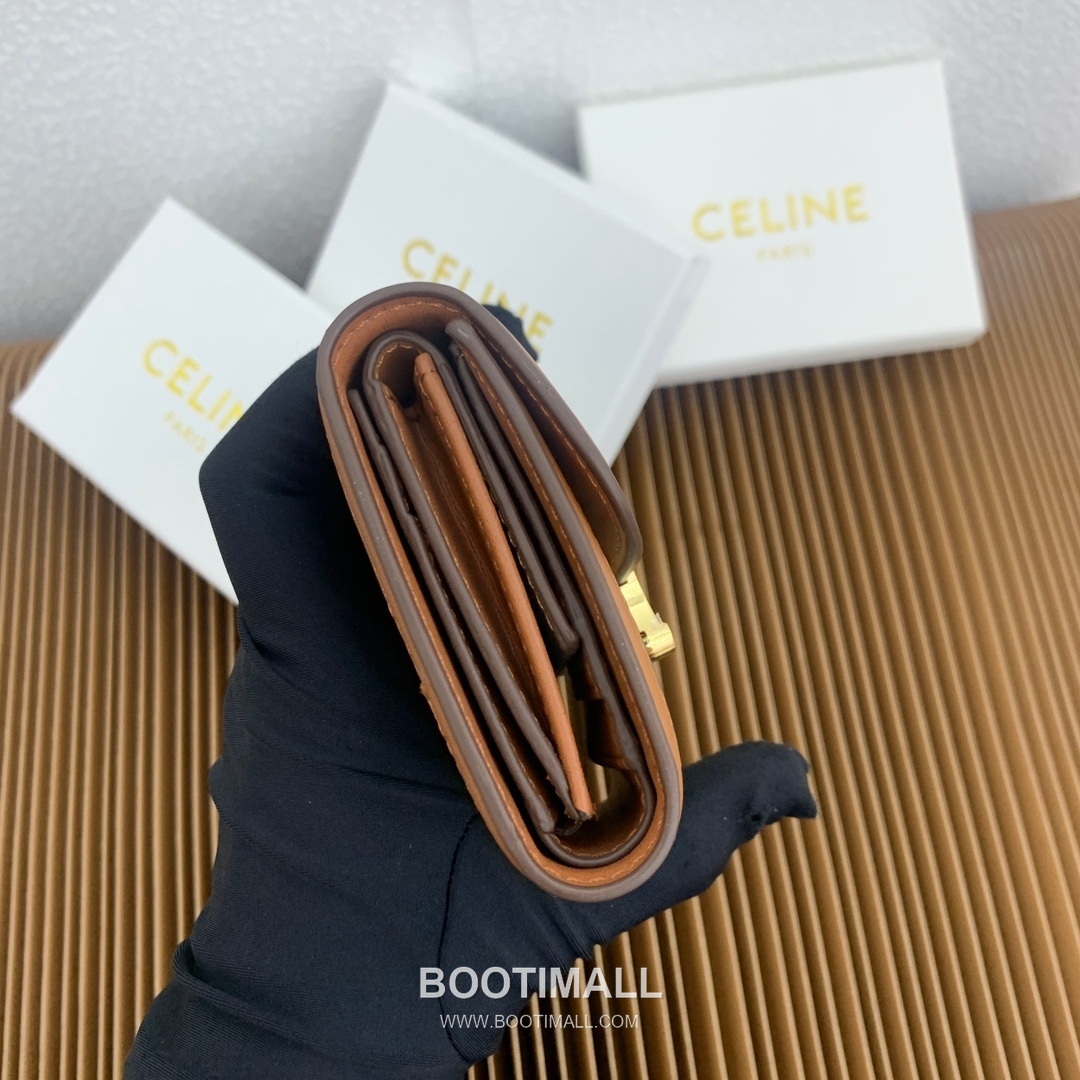 Celine Triomphe Textile Printed Calfskin Trim Small Wallet 셀린느 트리옹프 텍스타일 프린트 카프스킨 트림 스몰 지갑 10782 10.5cm 4
