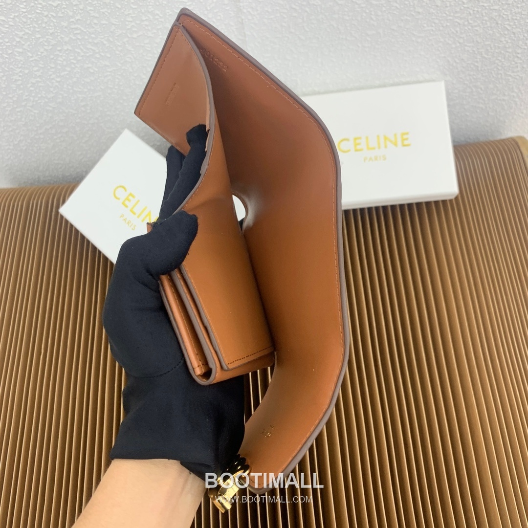 Celine Triomphe Textile Printed Calfskin Trim Small Wallet 셀린느 트리옹프 텍스타일 프린트 카프스킨 트림 스몰 지갑 10782 10.5cm 5