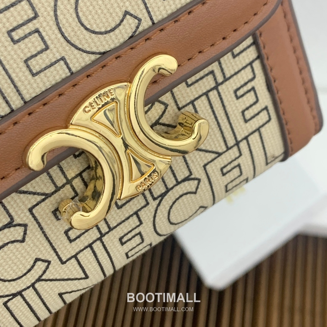 Celine Triomphe Textile Printed Calfskin Trim Small Wallet 셀린느 트리옹프 텍스타일 프린트 카프스킨 트림 스몰 지갑 10782 10.5cm 8