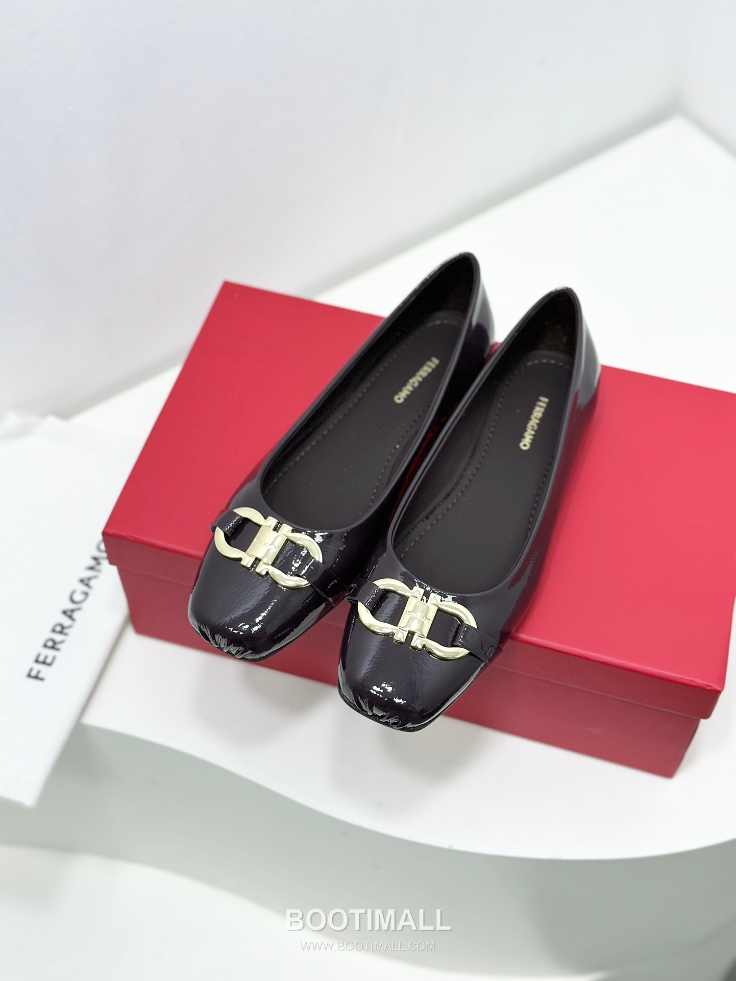 Salvatore Ferragamo Gancini Patent Leather Ballet Flats 살바토레 페라가모 간치니 페이턴트 레더 발레리나 플랫 454039 2cm 3