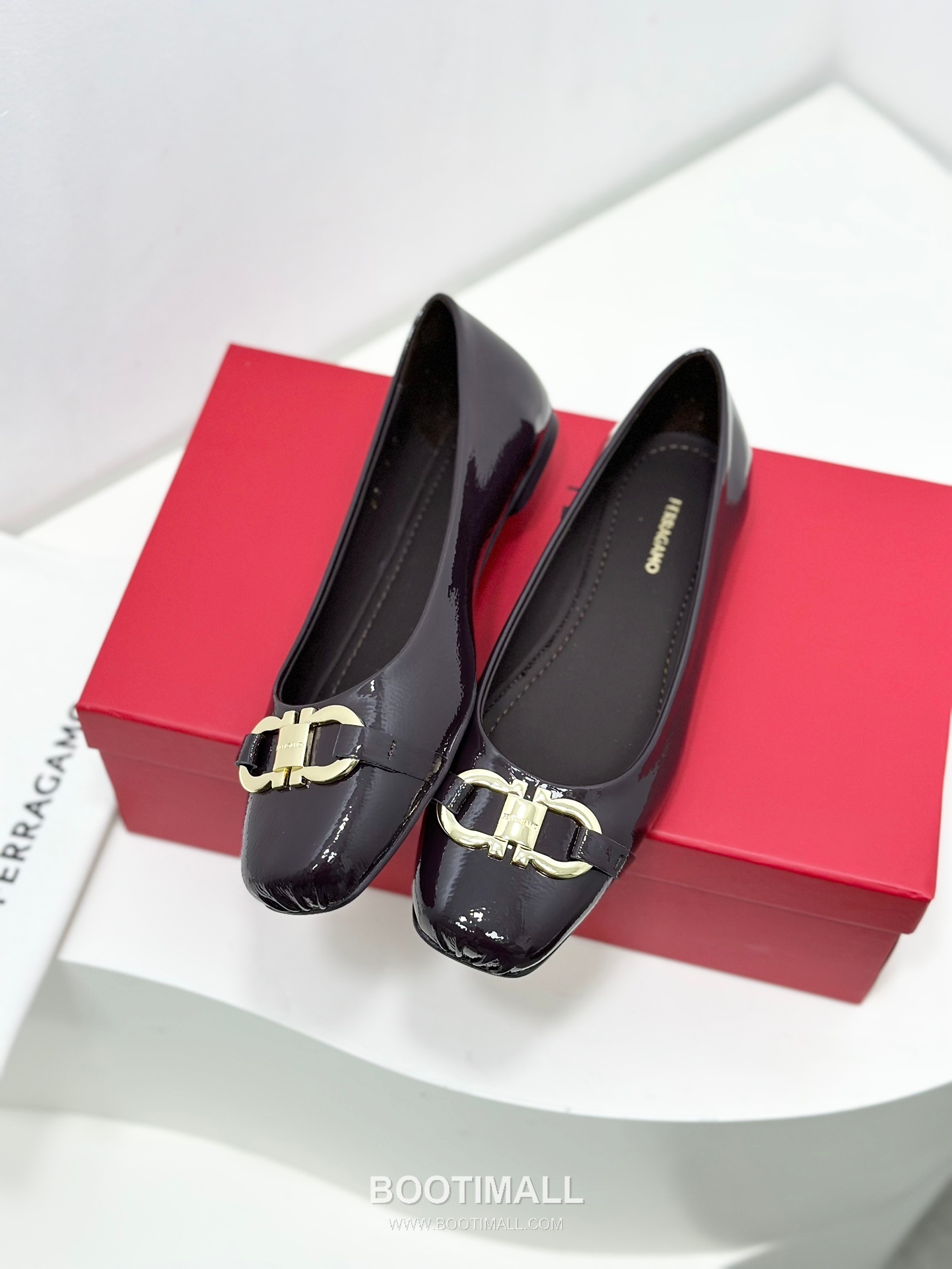 Salvatore Ferragamo Gancini Patent Leather Ballet Flats 살바토레 페라가모 간치니 페이턴트 레더 발레리나 플랫 454039 2cm 4