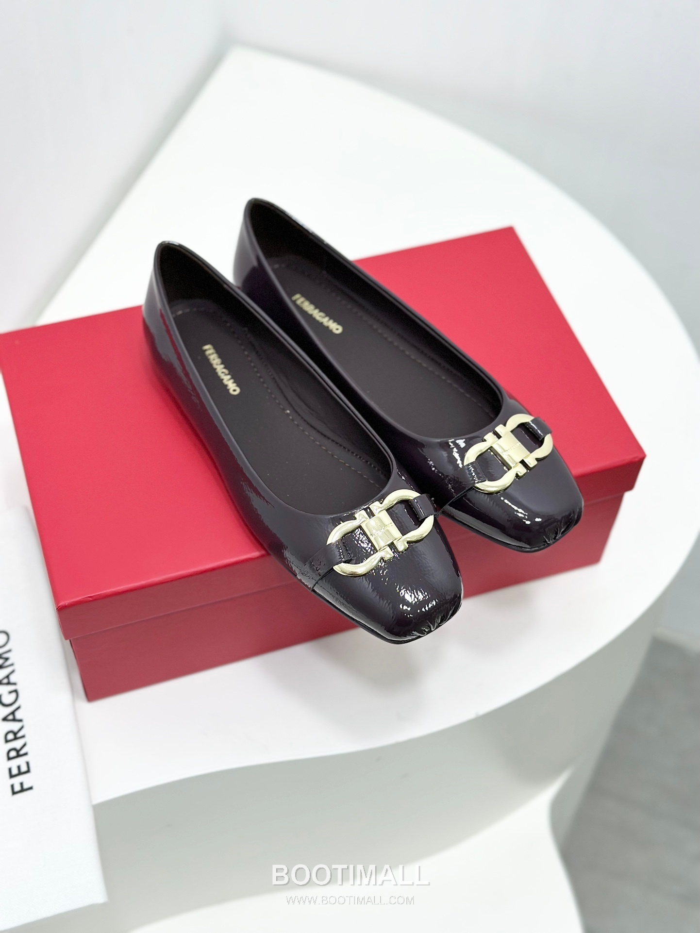 Salvatore Ferragamo Gancini Patent Leather Ballet Flats 살바토레 페라가모 간치니 페이턴트 레더 발레리나 플랫 454039 2cm 5