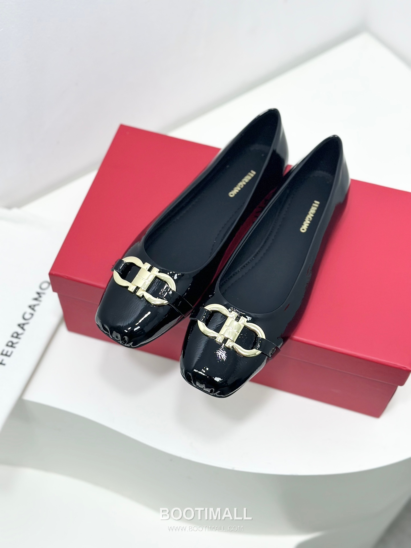 Salvatore Ferragamo Gancini Patent Leather Ballet Flats 살바토레 페라가모 간치니 페이턴트 레더 발레리나 플랫 454039 2cm 3