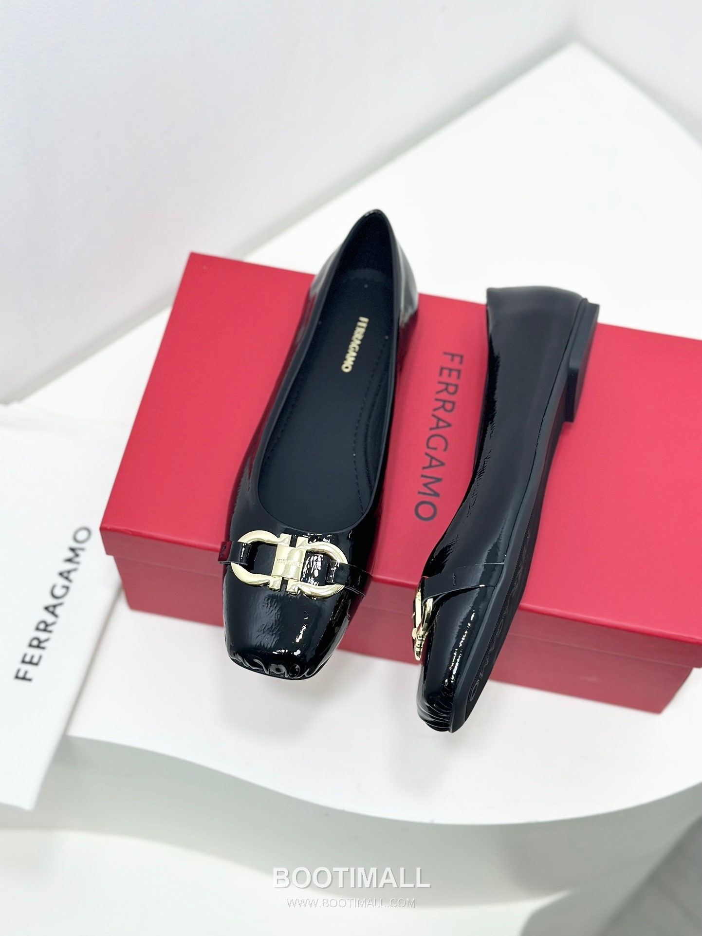 Salvatore Ferragamo Gancini Patent Leather Ballet Flats 살바토레 페라가모 간치니 페이턴트 레더 발레리나 플랫 454039 2cm 4