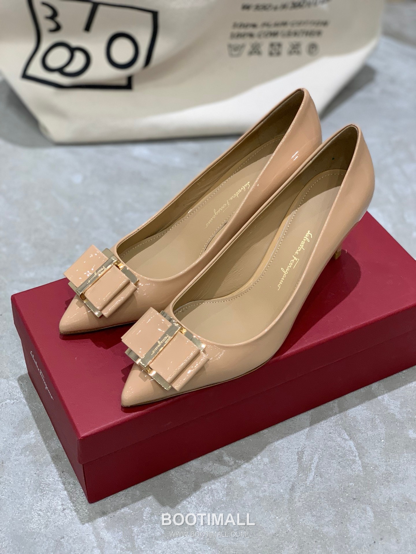 Salvatore Ferragamo Square Toe Calfskin Pump Heels 살바토레 페라가모 스퀘어 토 카프스킨 펌프스 힐 454039 7cm 1