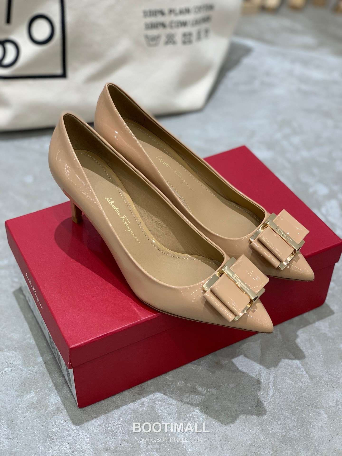 Salvatore Ferragamo Square Toe Calfskin Pump Heels 살바토레 페라가모 스퀘어 토 카프스킨 펌프스 힐 454039 7cm 6