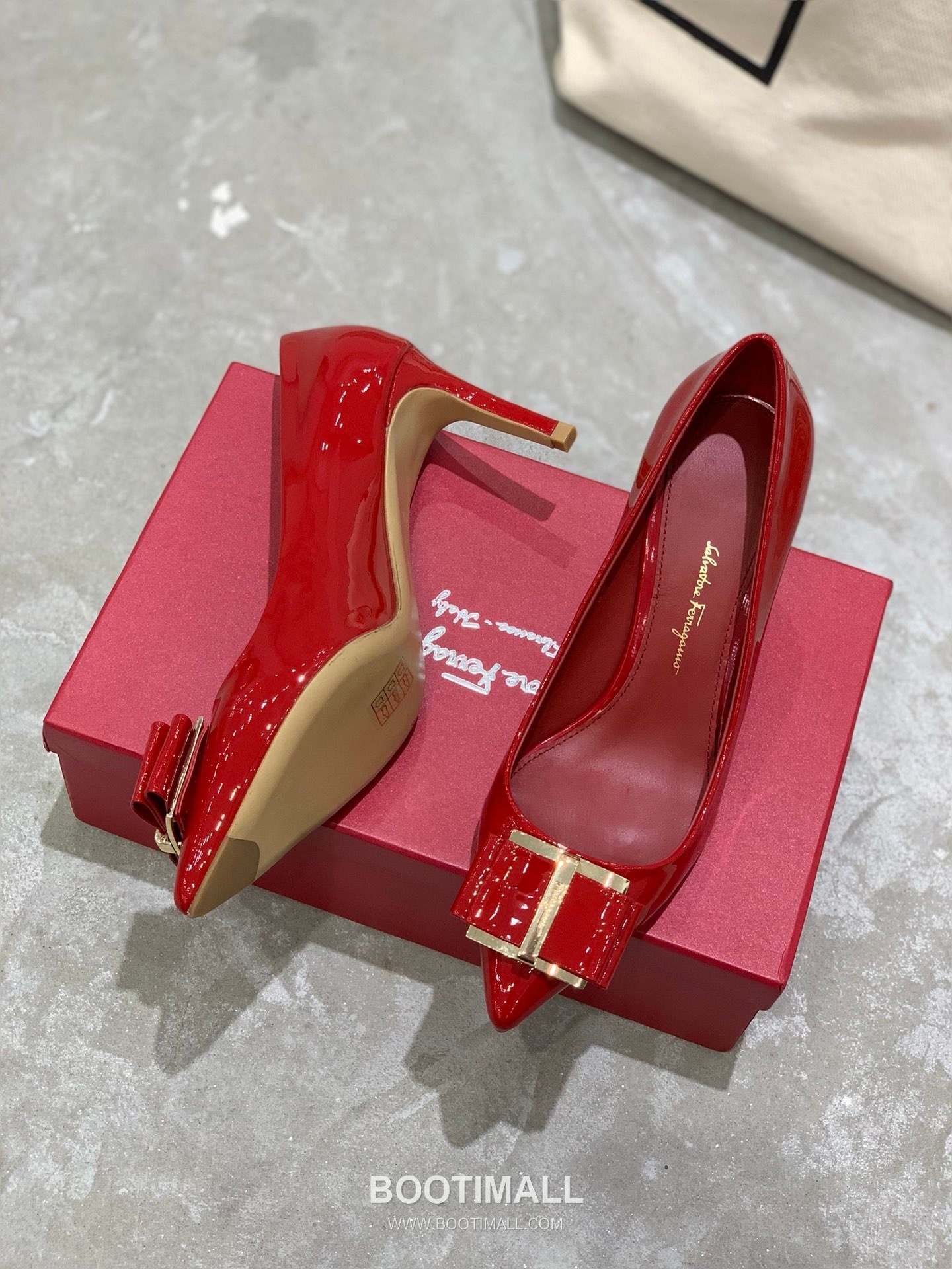 Salvatore Ferragamo Square Toe Calfskin Pump Heels 살바토레 페라가모 스퀘어 토 카프스킨 펌프스 힐 454039 7cm 3