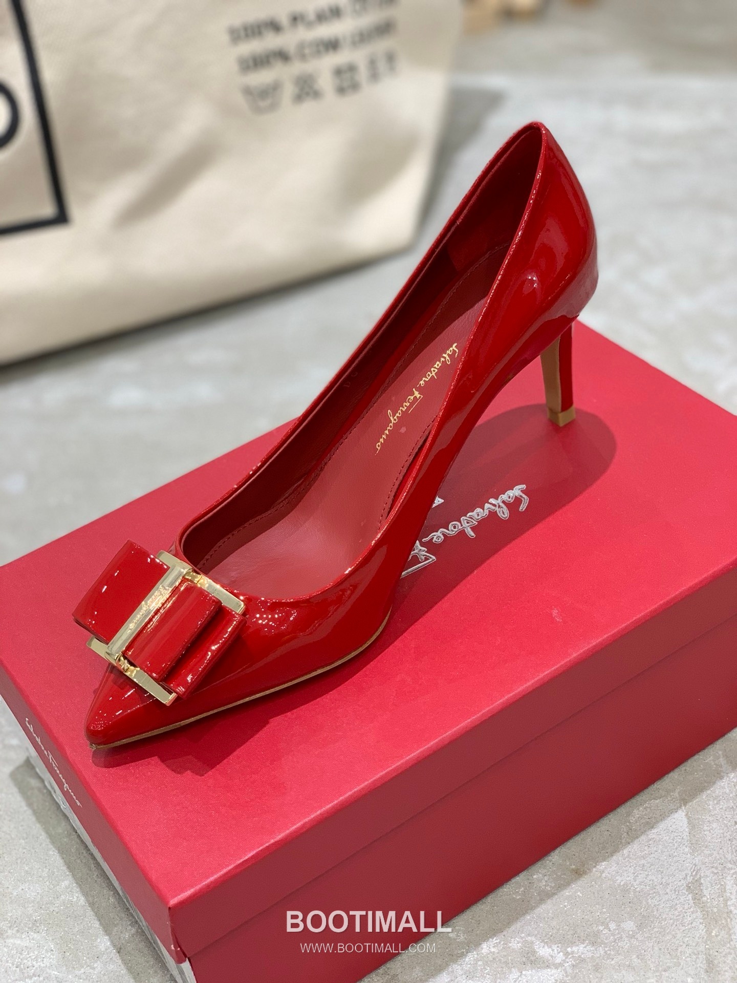 Salvatore Ferragamo Square Toe Calfskin Pump Heels 살바토레 페라가모 스퀘어 토 카프스킨 펌프스 힐 454039 7cm 4
