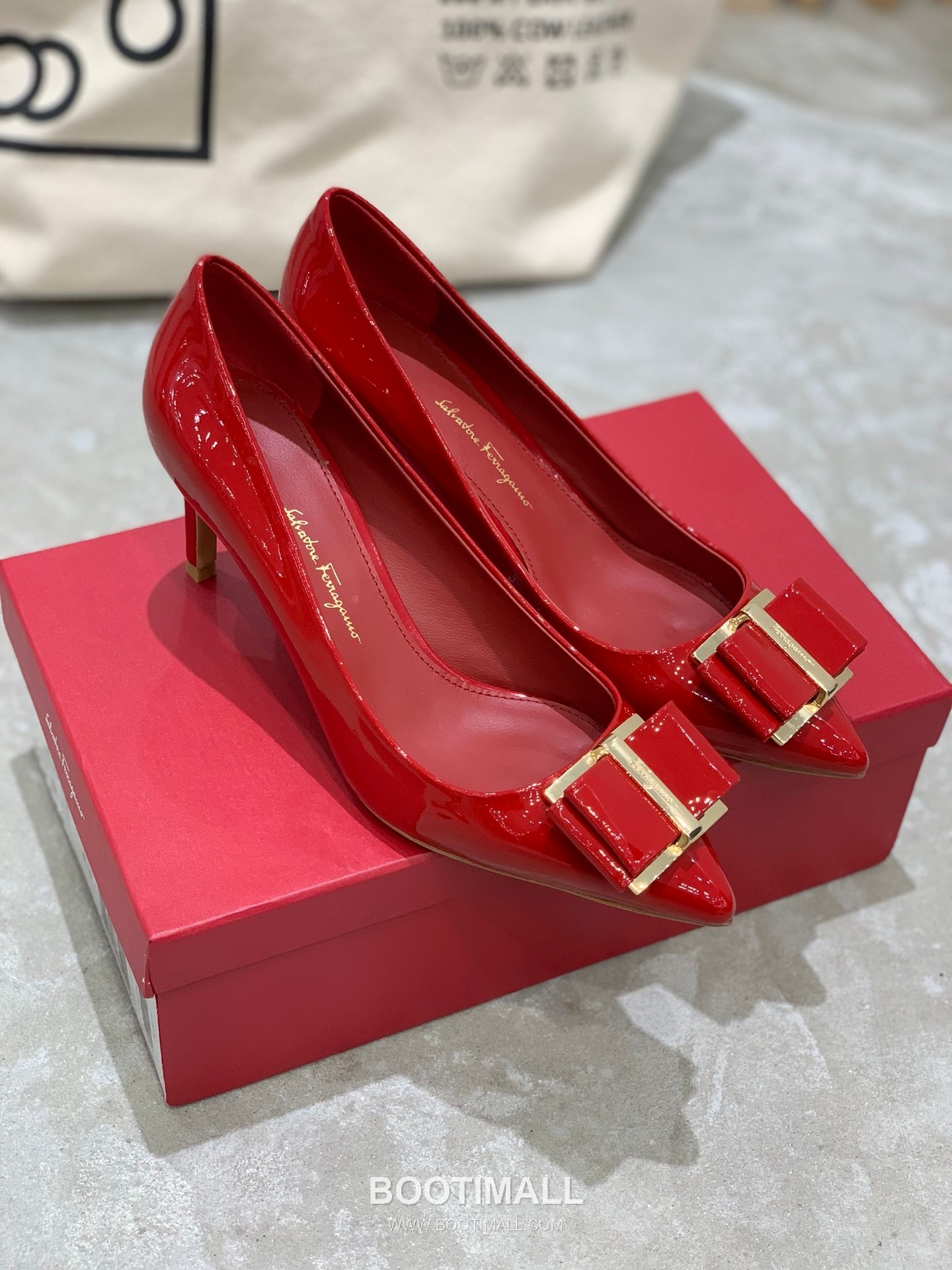 Salvatore Ferragamo Square Toe Calfskin Pump Heels 살바토레 페라가모 스퀘어 토 카프스킨 펌프스 힐 454039 7cm 6