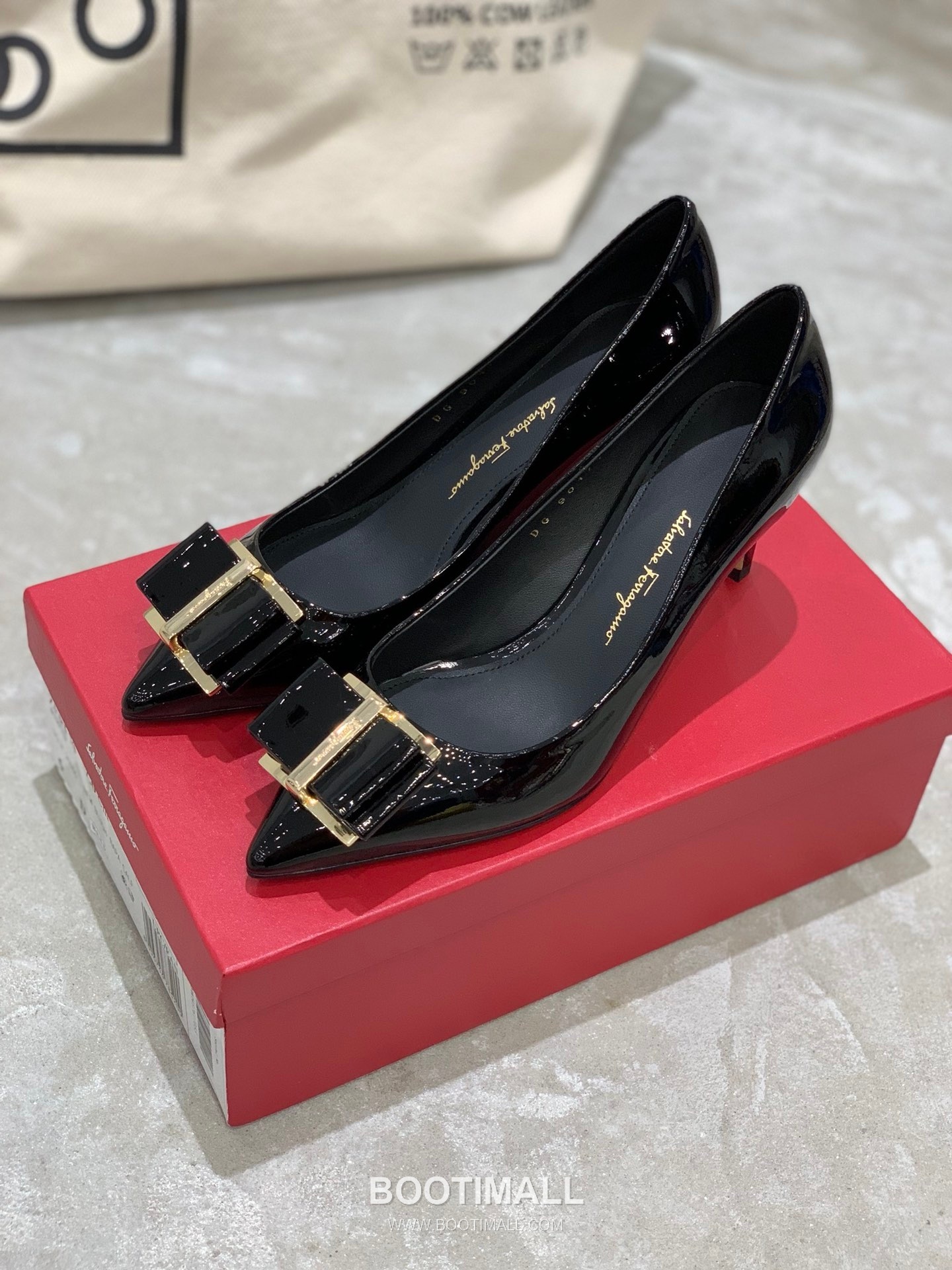 Salvatore Ferragamo Square Toe Calfskin Pump Heels 살바토레 페라가모 스퀘어 토 카프스킨 펌프스 힐 454039 7cm 1