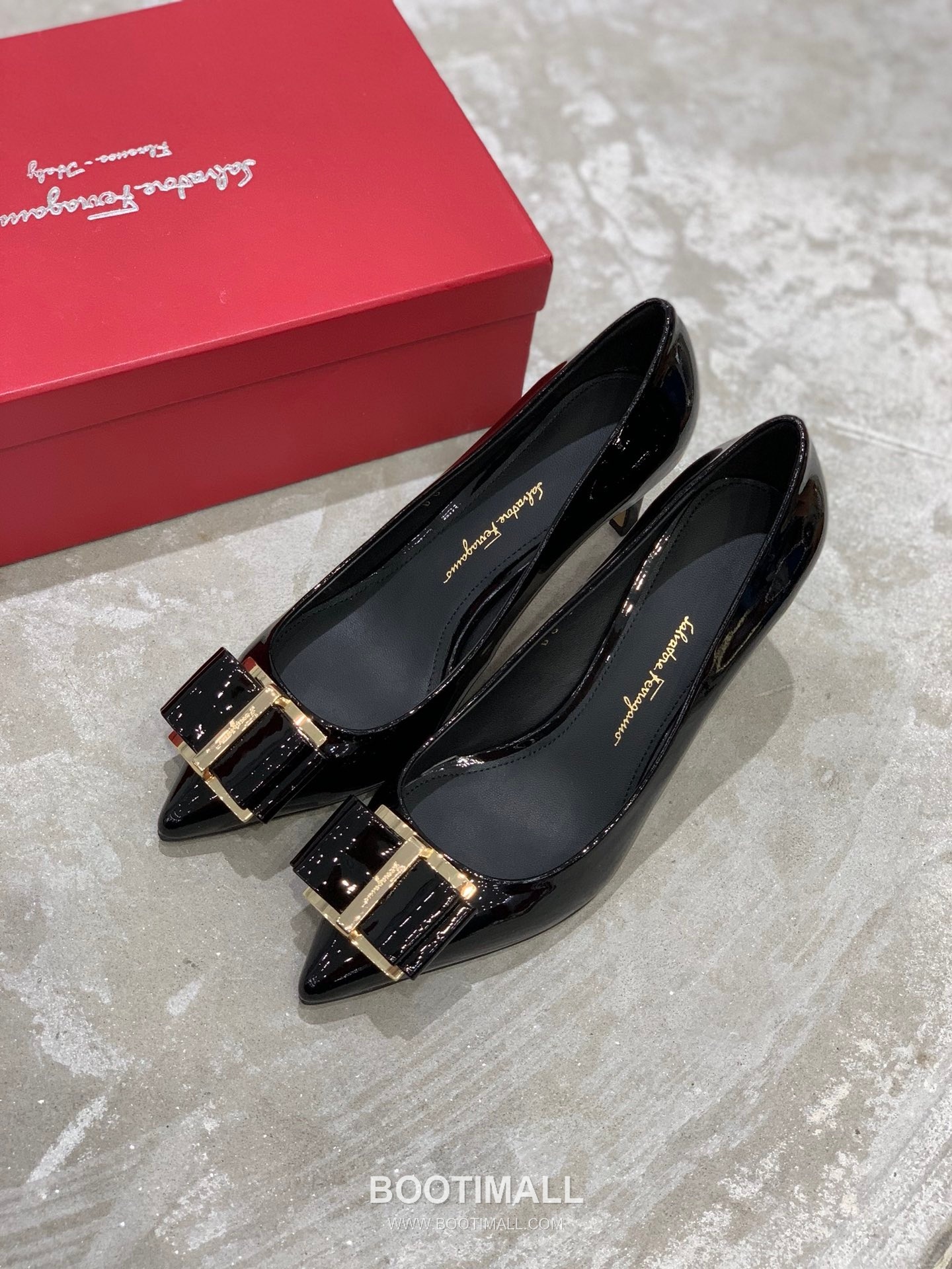 Salvatore Ferragamo Square Toe Calfskin Pump Heels 살바토레 페라가모 스퀘어 토 카프스킨 펌프스 힐 454039 7cm 2