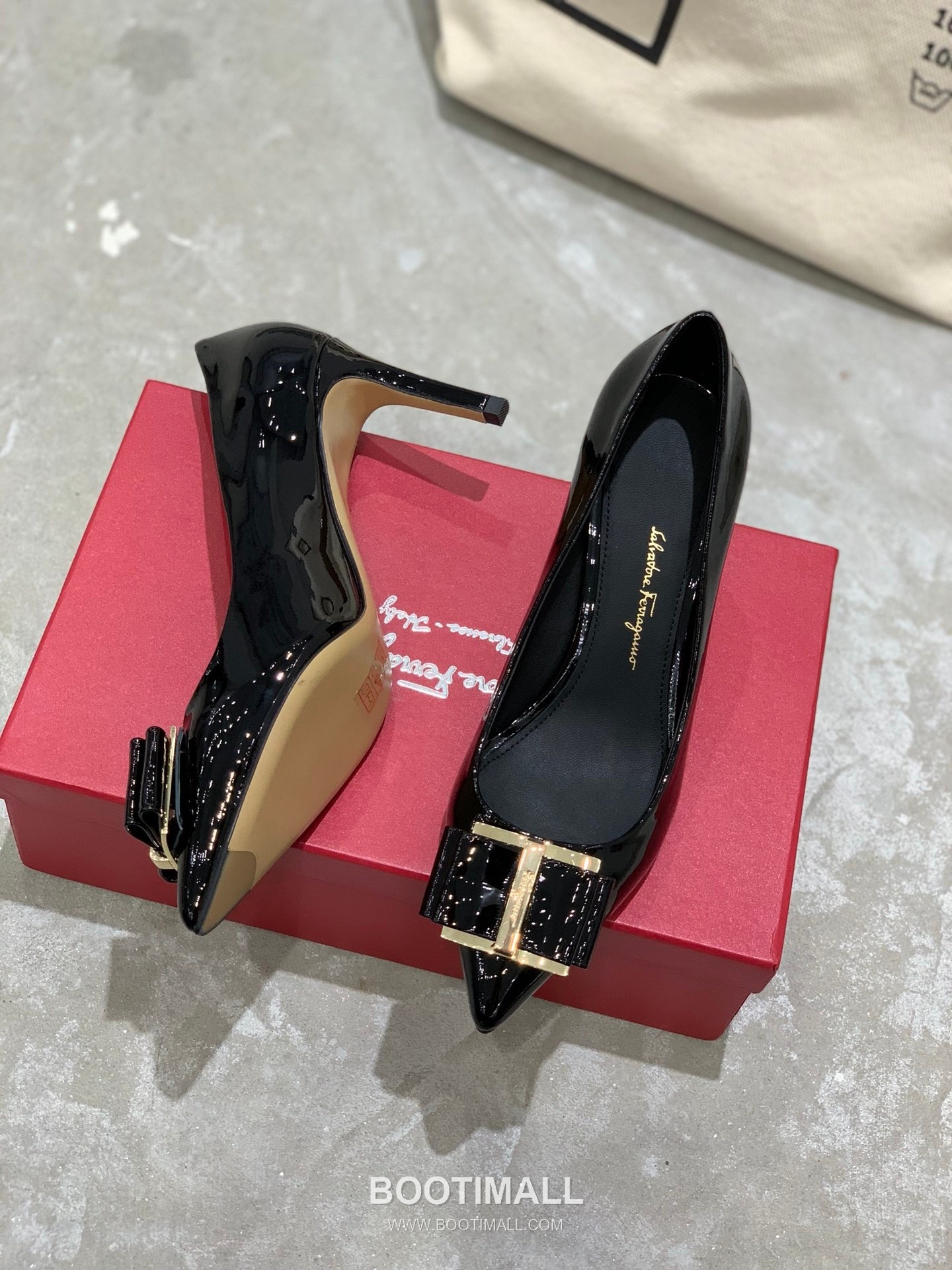 Salvatore Ferragamo Square Toe Calfskin Pump Heels 살바토레 페라가모 스퀘어 토 카프스킨 펌프스 힐 454039 7cm 3