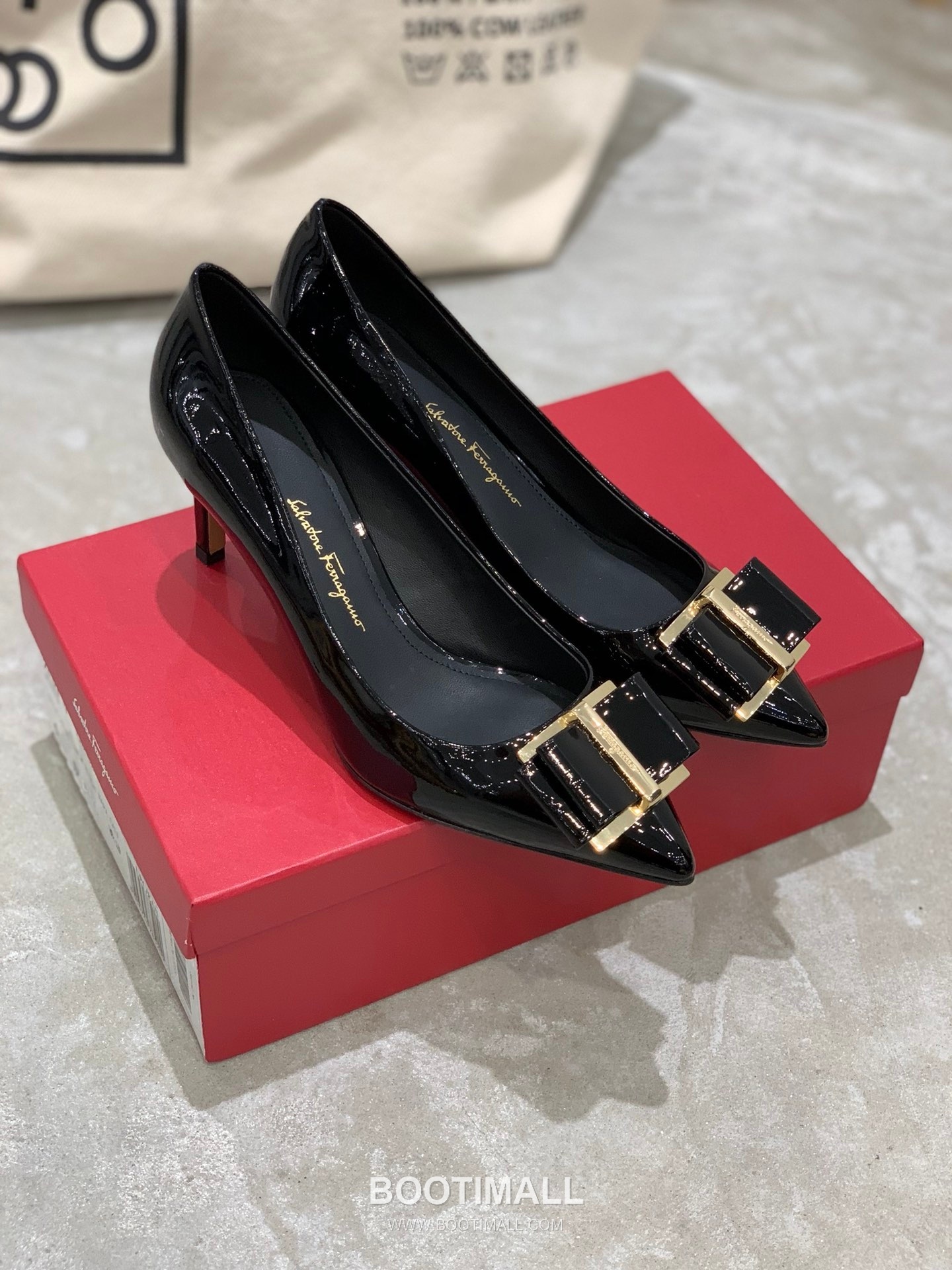 Salvatore Ferragamo Square Toe Calfskin Pump Heels 살바토레 페라가모 스퀘어 토 카프스킨 펌프스 힐 454039 7cm 6