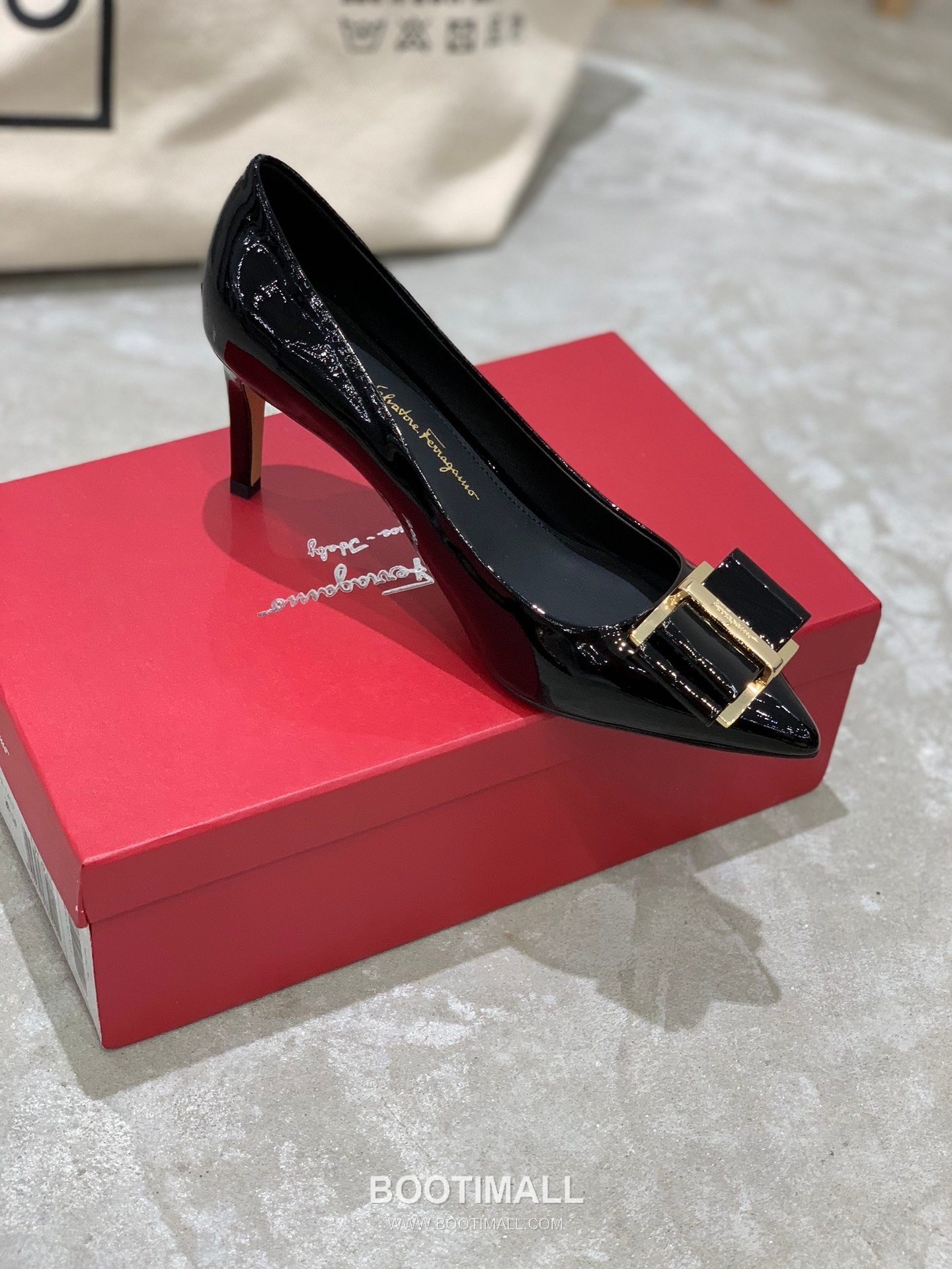 Salvatore Ferragamo Square Toe Calfskin Pump Heels 살바토레 페라가모 스퀘어 토 카프스킨 펌프스 힐 454039 7cm 7