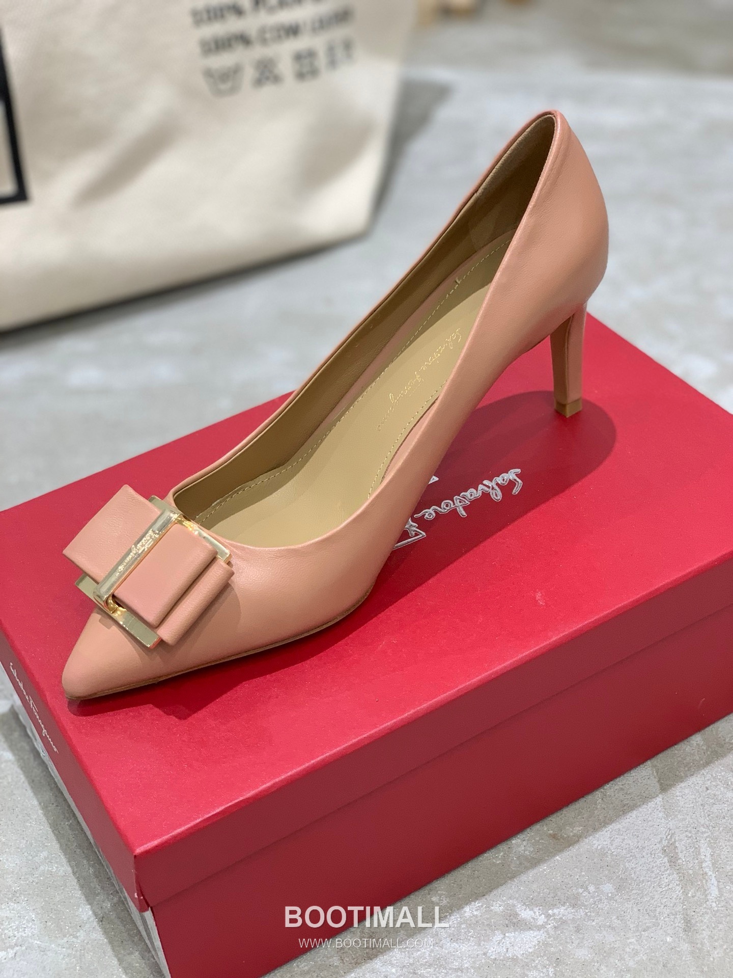 Salvatore Ferragamo Square Toe Calfskin Pump Heels 살바토레 페라가모 스퀘어 토 카프스킨 펌프스 힐 454039 7cm 4