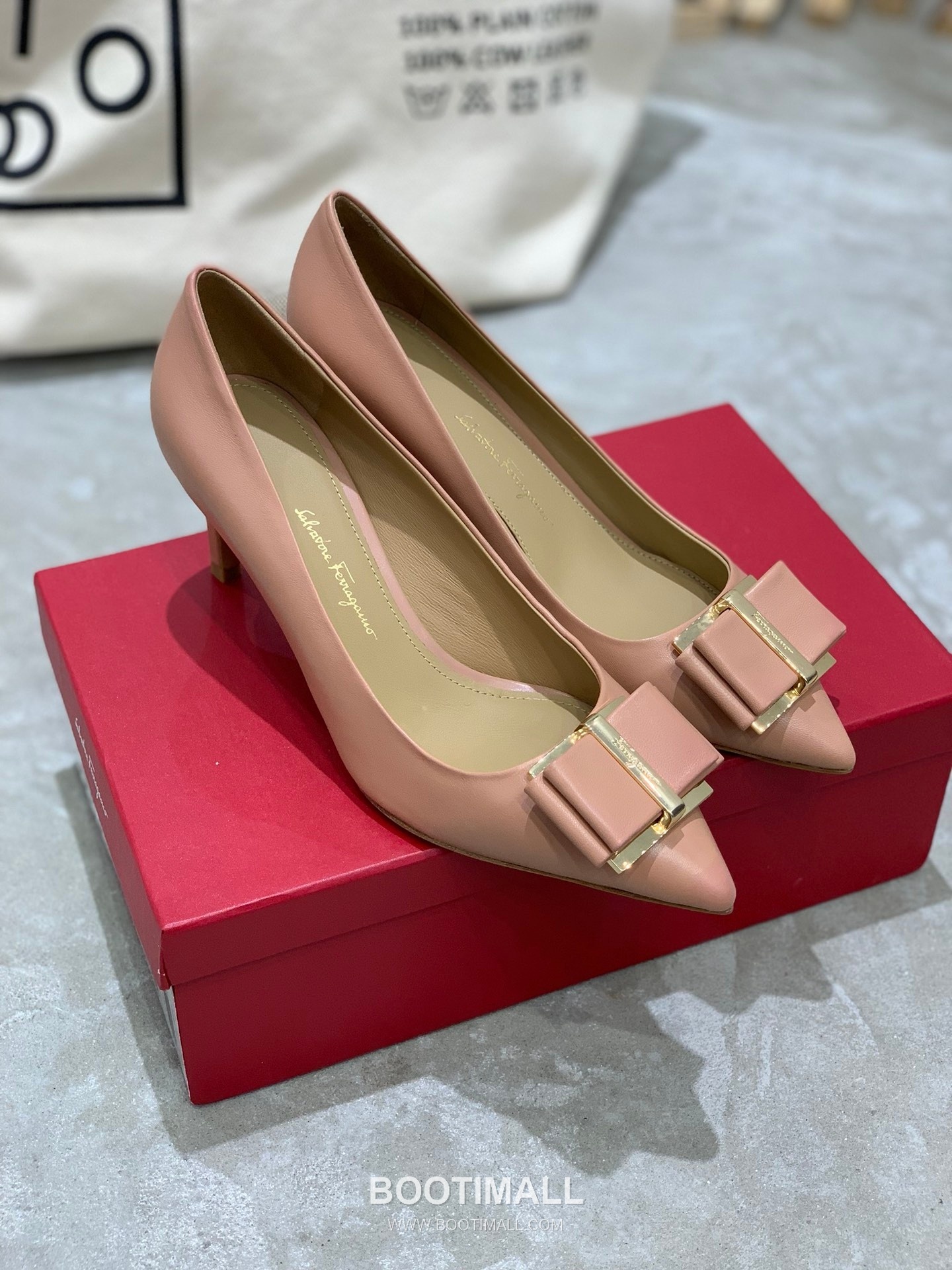 Salvatore Ferragamo Square Toe Calfskin Pump Heels 살바토레 페라가모 스퀘어 토 카프스킨 펌프스 힐 454039 7cm 6
