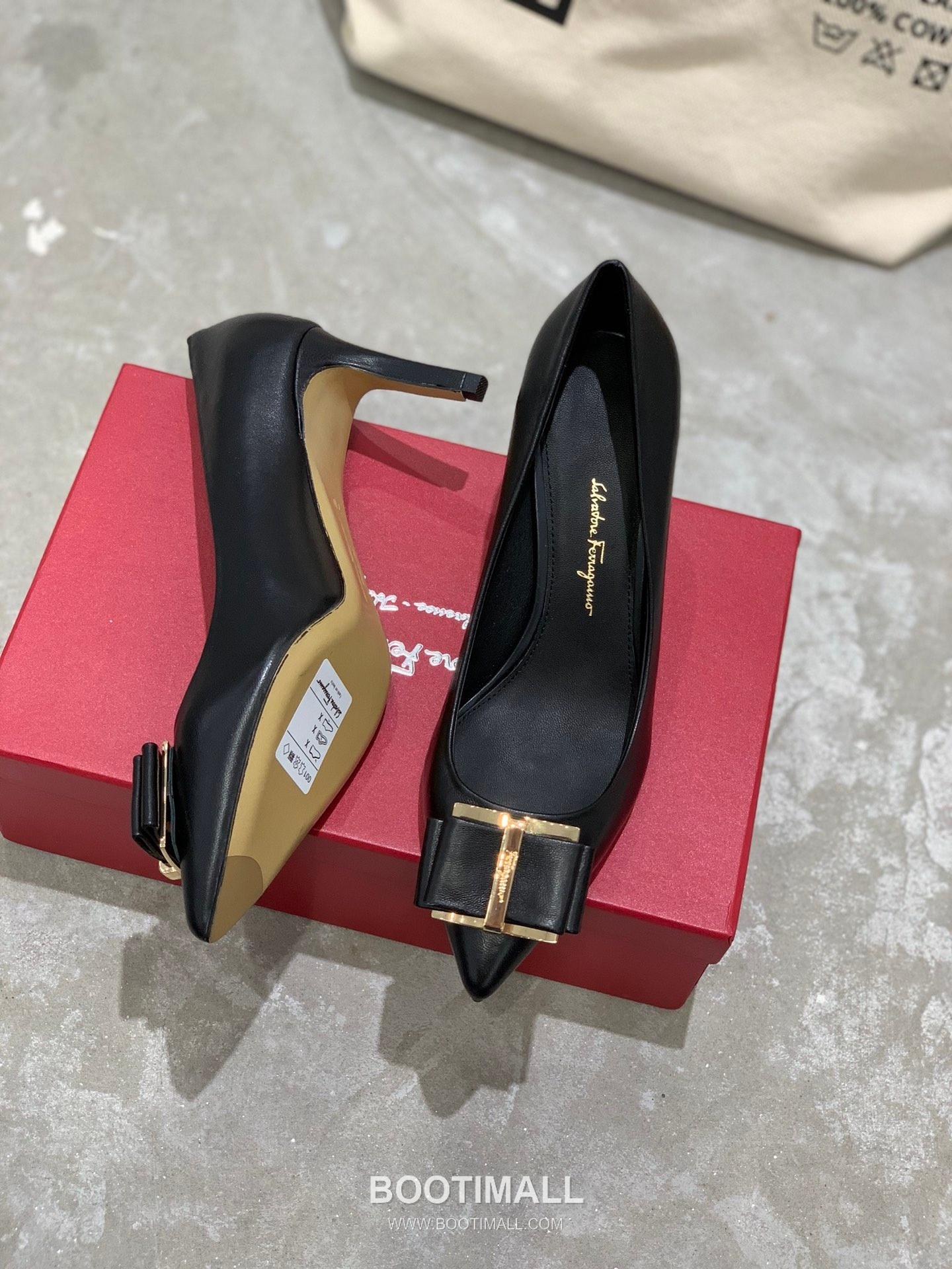 Salvatore Ferragamo Square Toe Calfskin Pump Heels 살바토레 페라가모 스퀘어 토 카프스킨 펌프스 힐 454039 7cm 3