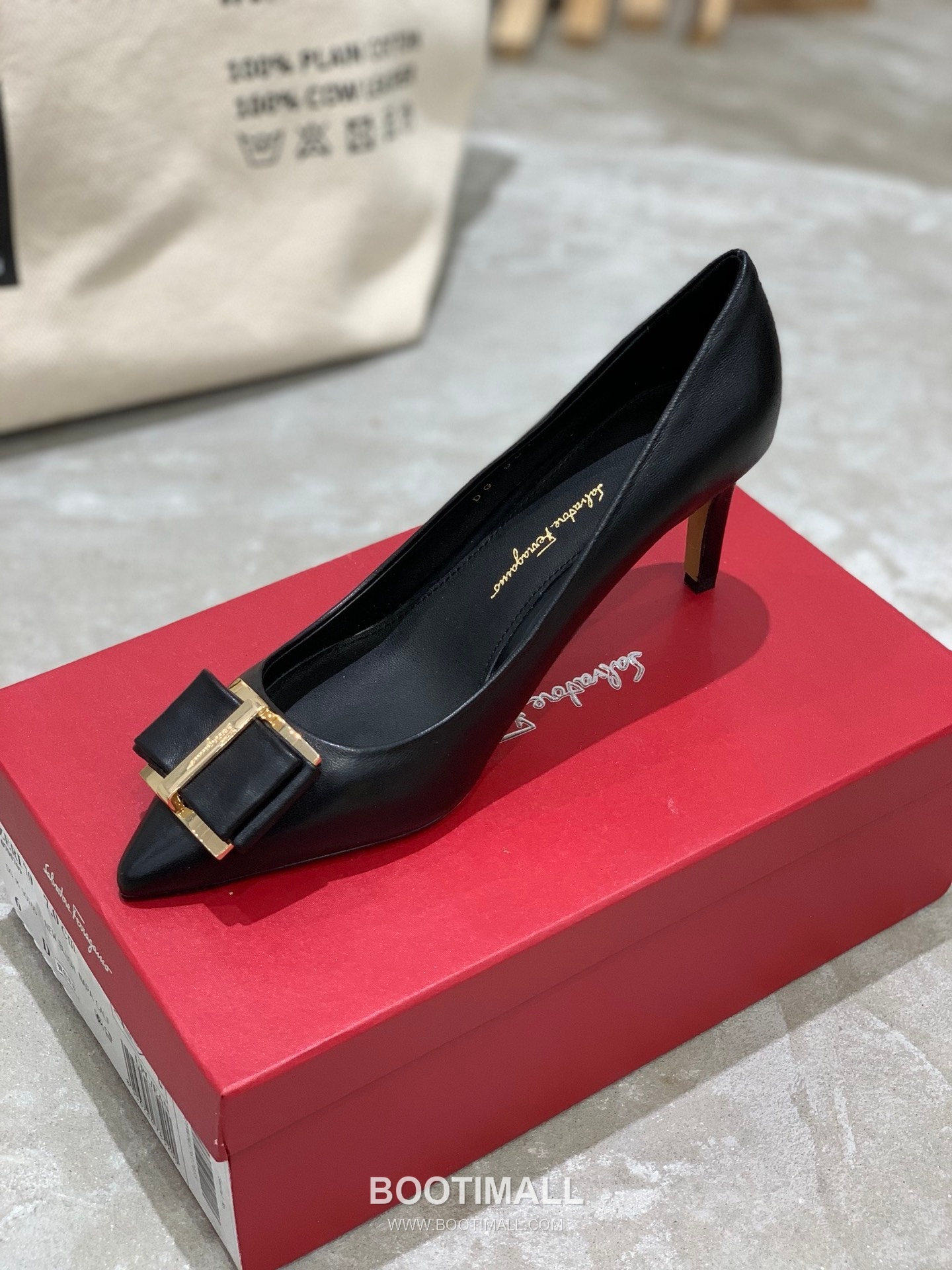 Salvatore Ferragamo Square Toe Calfskin Pump Heels 살바토레 페라가모 스퀘어 토 카프스킨 펌프스 힐 454039 7cm 4