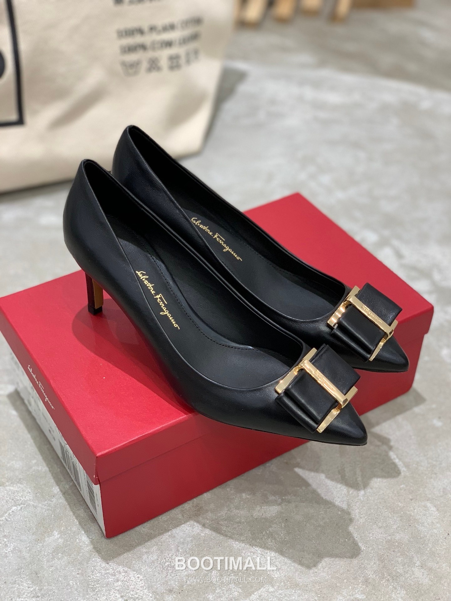 Salvatore Ferragamo Square Toe Calfskin Pump Heels 살바토레 페라가모 스퀘어 토 카프스킨 펌프스 힐 454039 7cm 6